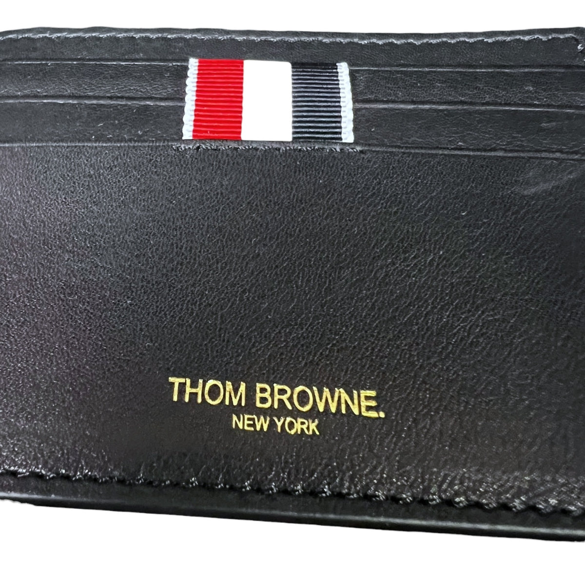 Thom Browne New York Navy Blue Leather Card Case $340 Retail NIB Quiet Luxury