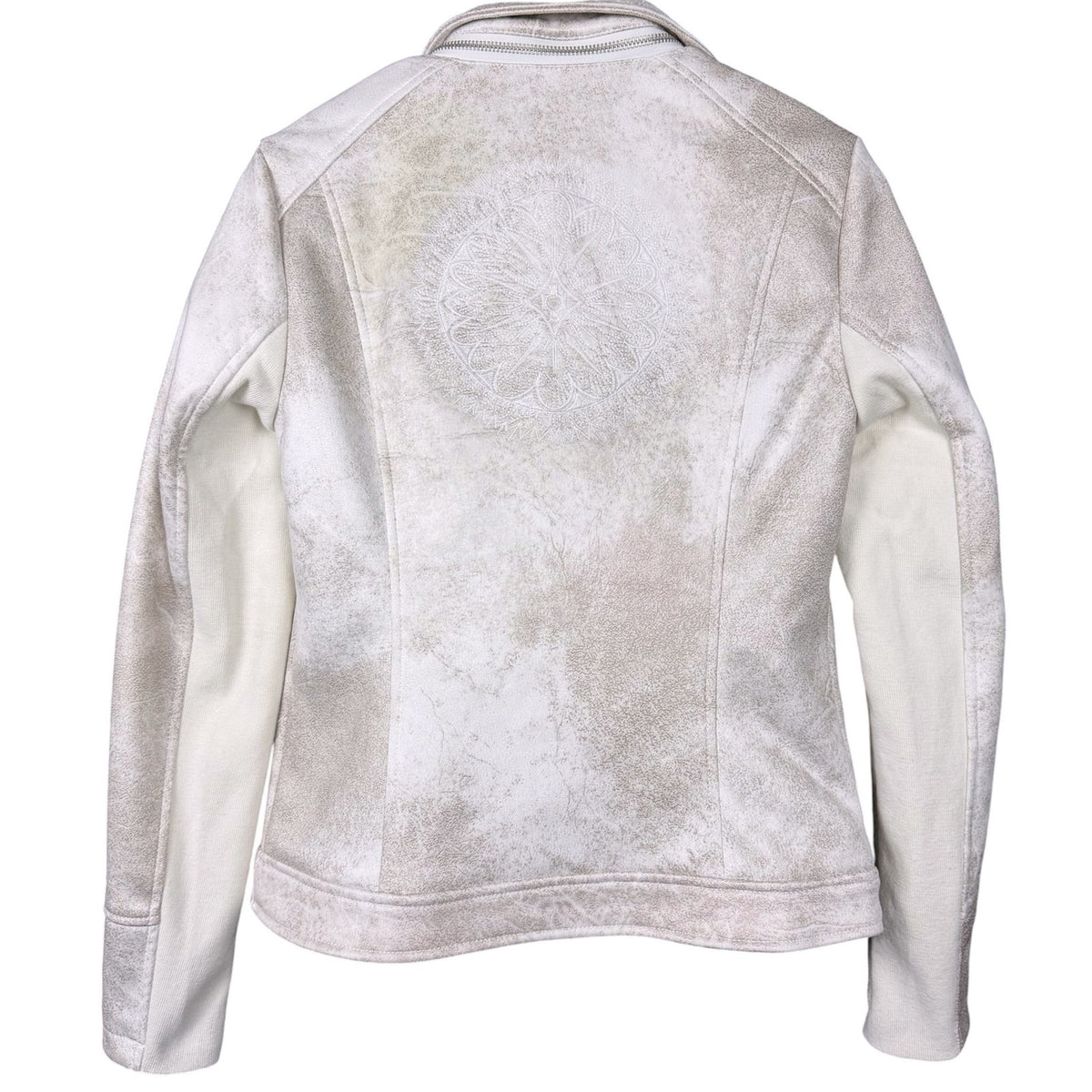 Desigual Moto Jacket Transformer Women's 38 US Small Cream Brown Embroidered NWT