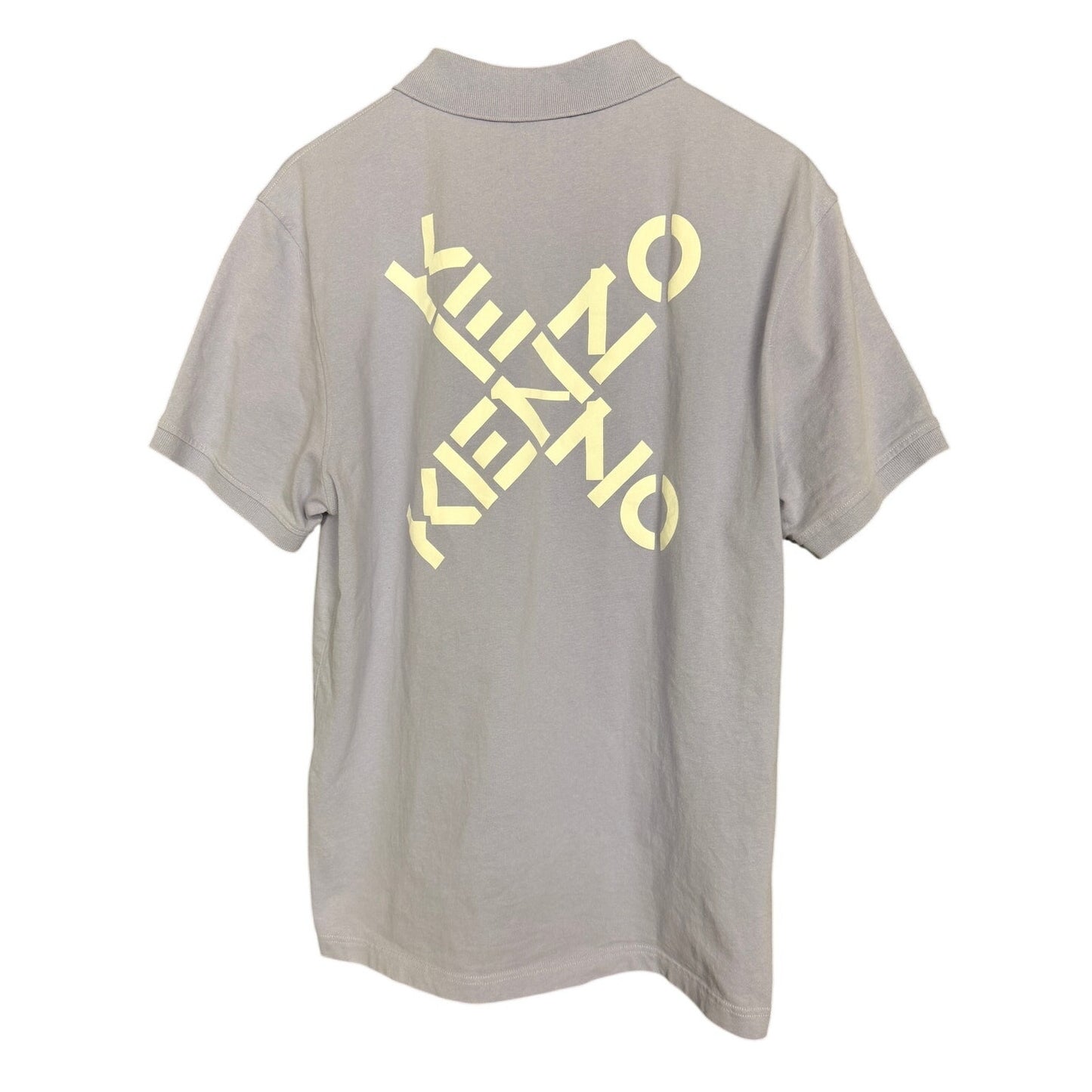 Kenzo Cross Logo Light Purple Men's Polo Shirt Preppy Going Out Size M