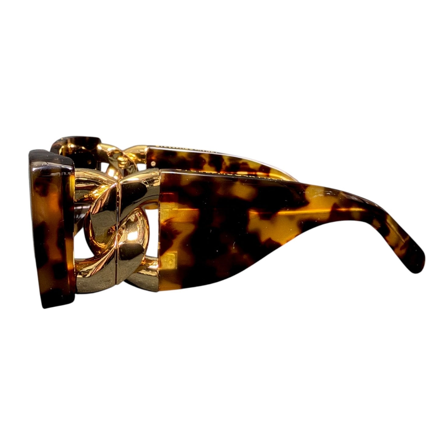 Stella McCartney Women's Brown Tortoise Shell Gold Chain 54mm Sunglasses Summer