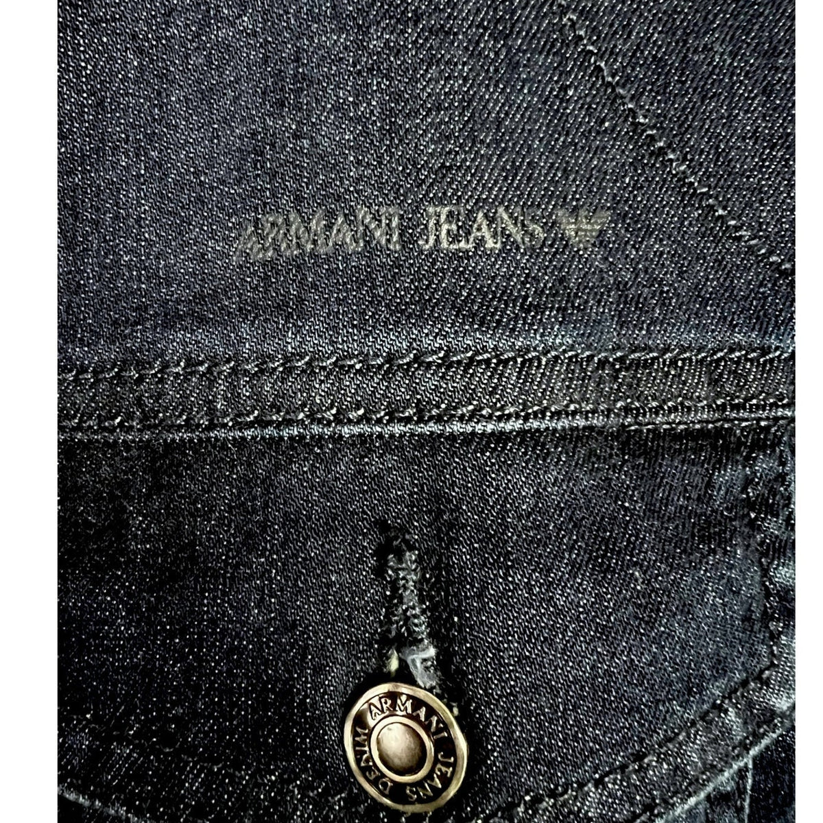 Armani Jeans Varsity Style Zip-Up Denim Jacket Men's Small $325 Retail Luxury