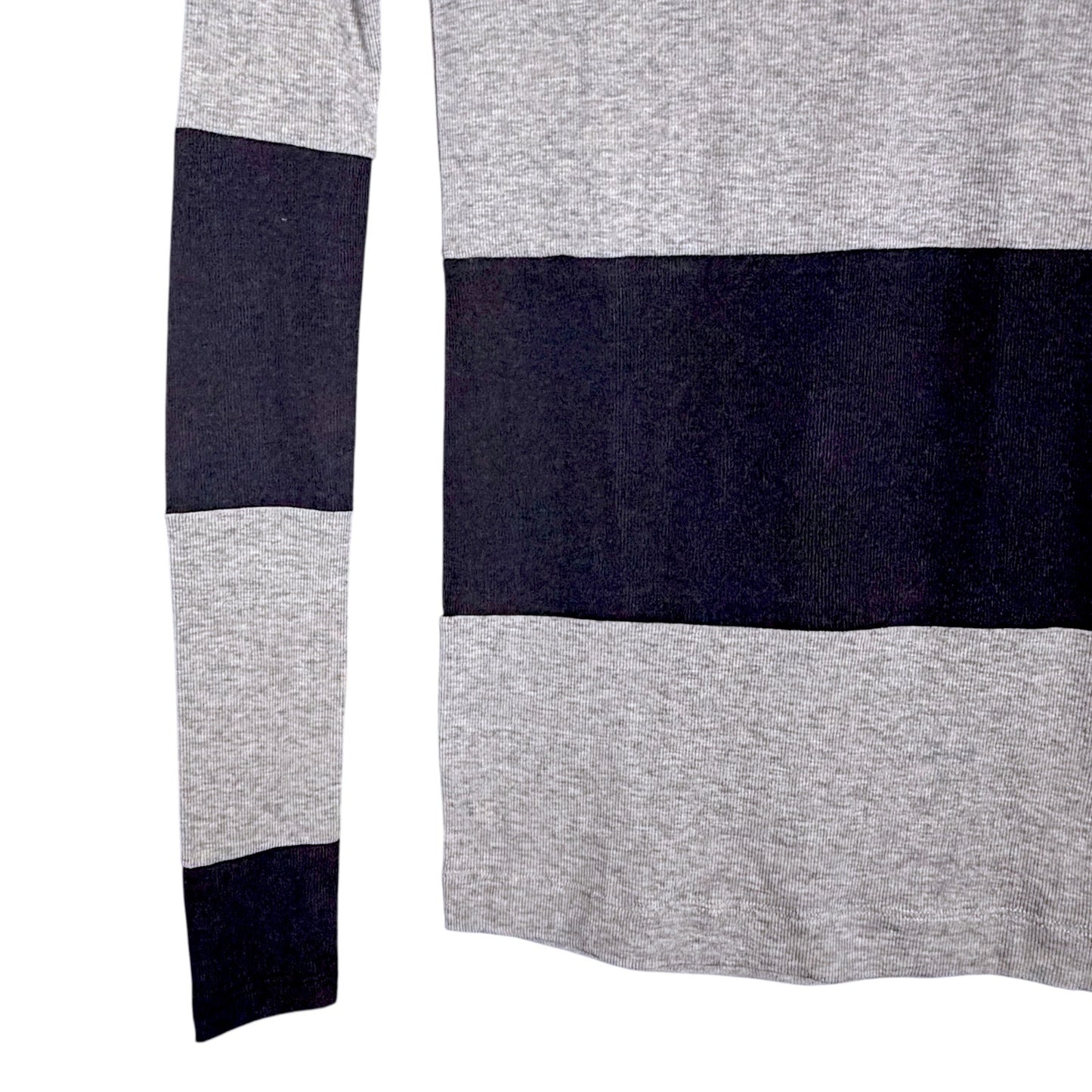 Theory Women's Blue & Gray Striped Sweater Tunic Modal & Wool Petite