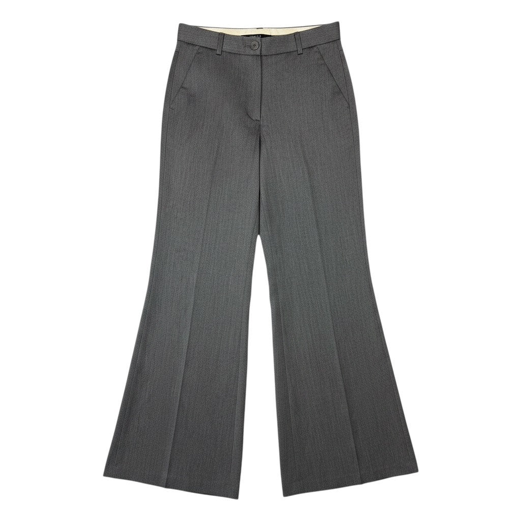 Theory Gray Wool Stretch Women's 2 Wide Leg Dress Pants Trousers Work Career