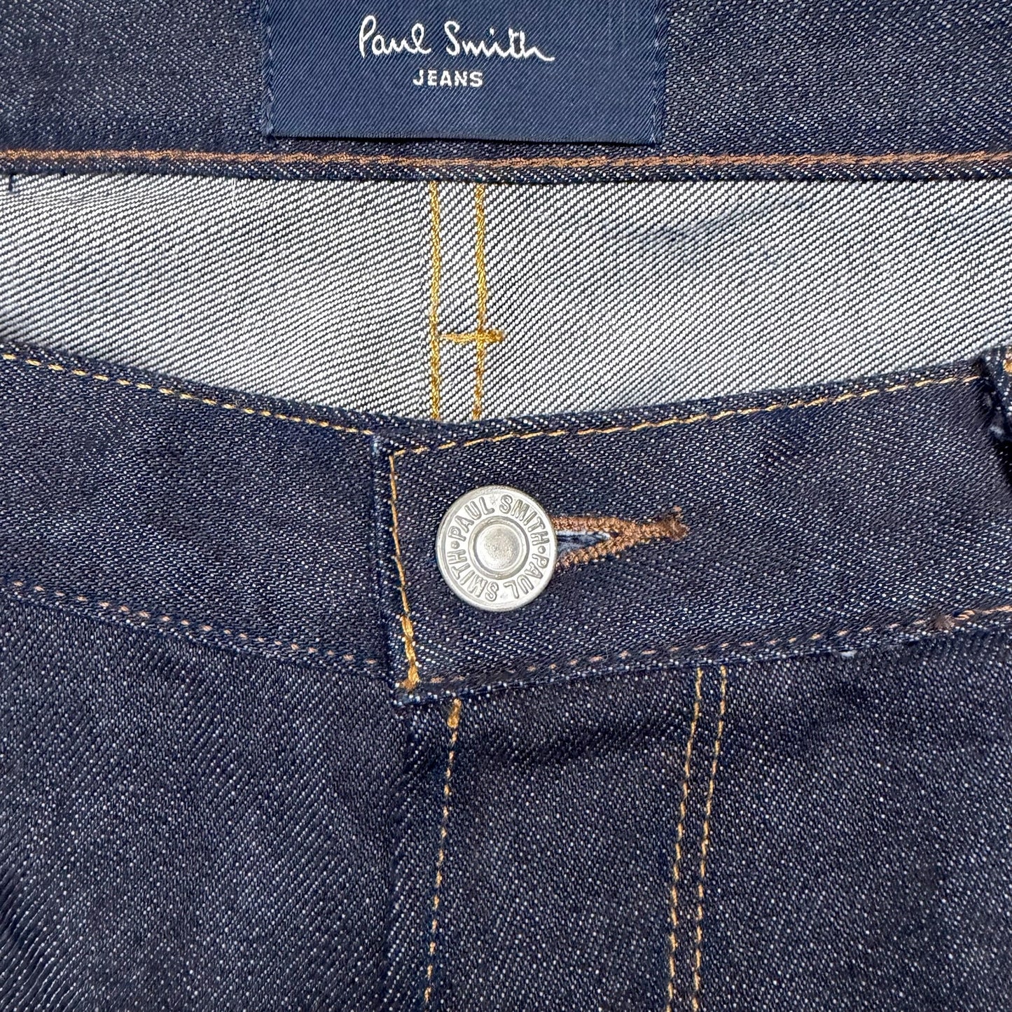 Paul Smith Jeans W36 Blue Dark Denim Slim Straight Selvedge Raw Indigo Casual