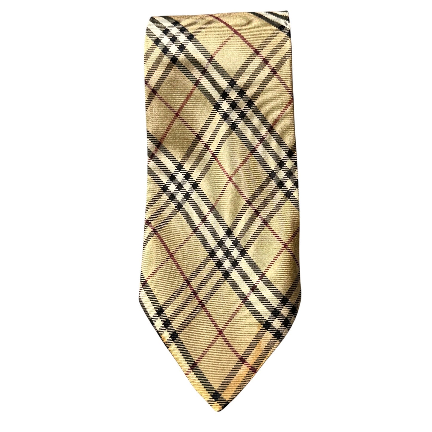 Burberry London 100% Silk Men's Necktie Nova Check Preppy Luxury Classic