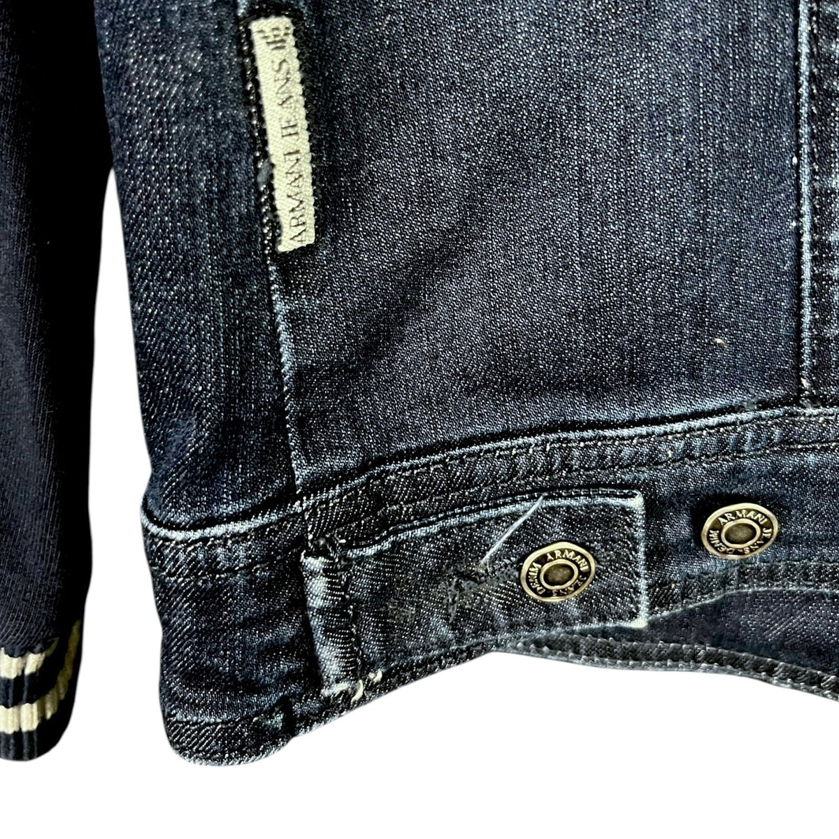 Armani Jeans Varsity Style Zip-Up Denim Jacket Men's Small $325 Retail Luxury