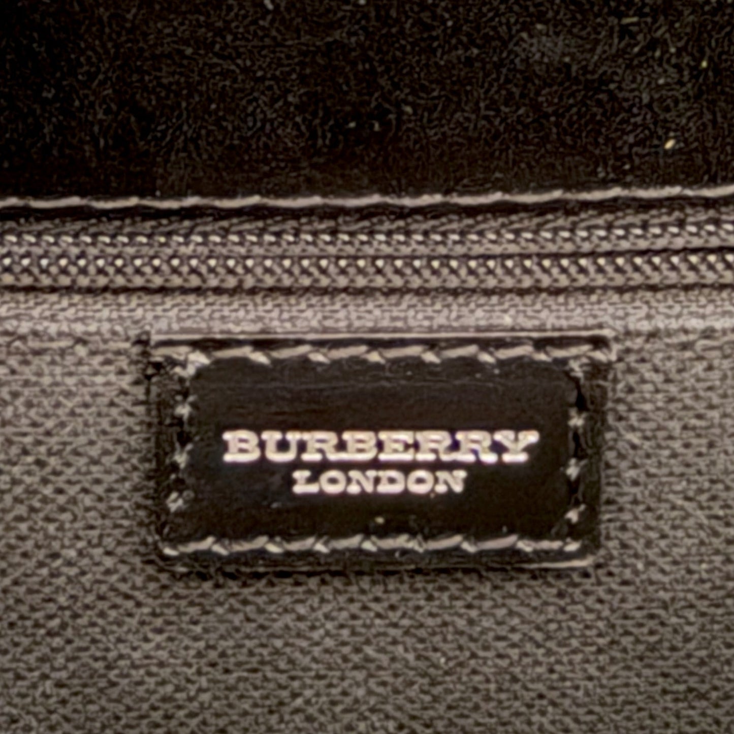 Burberry Nova Check Top Handle Bag Purse Silver Metal Leather Trim Luxury