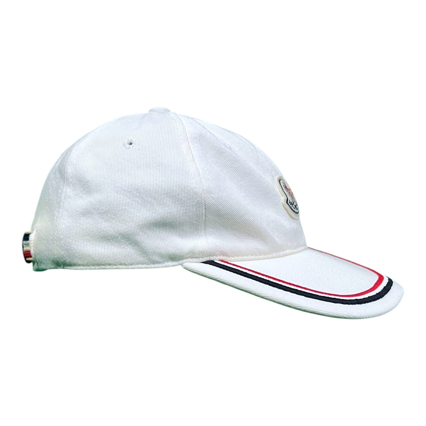 Moncler White Classic Logo Buckle Strapback Hat - $395 Retail