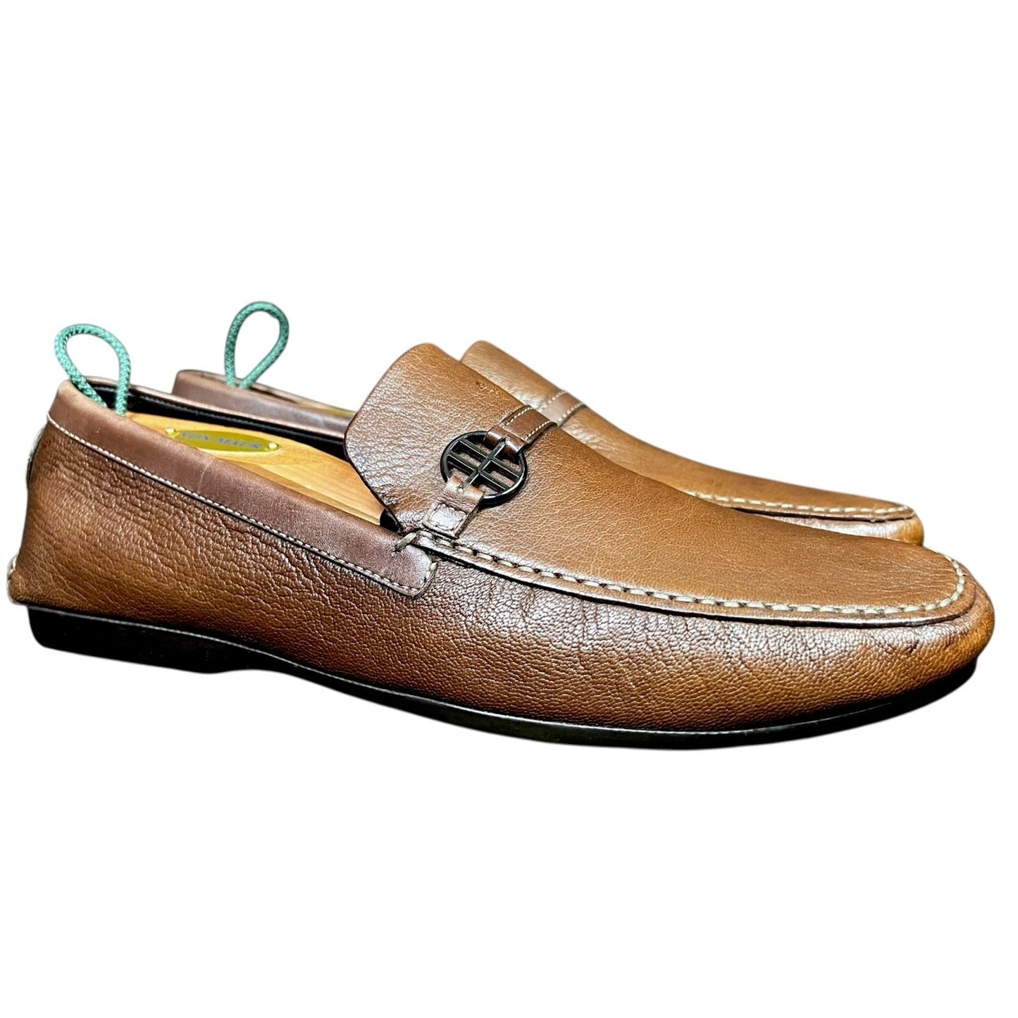 Boss Hugo Boss Brown Leather Men's Size 7 Driving Shoes Loafers Luxury Casual