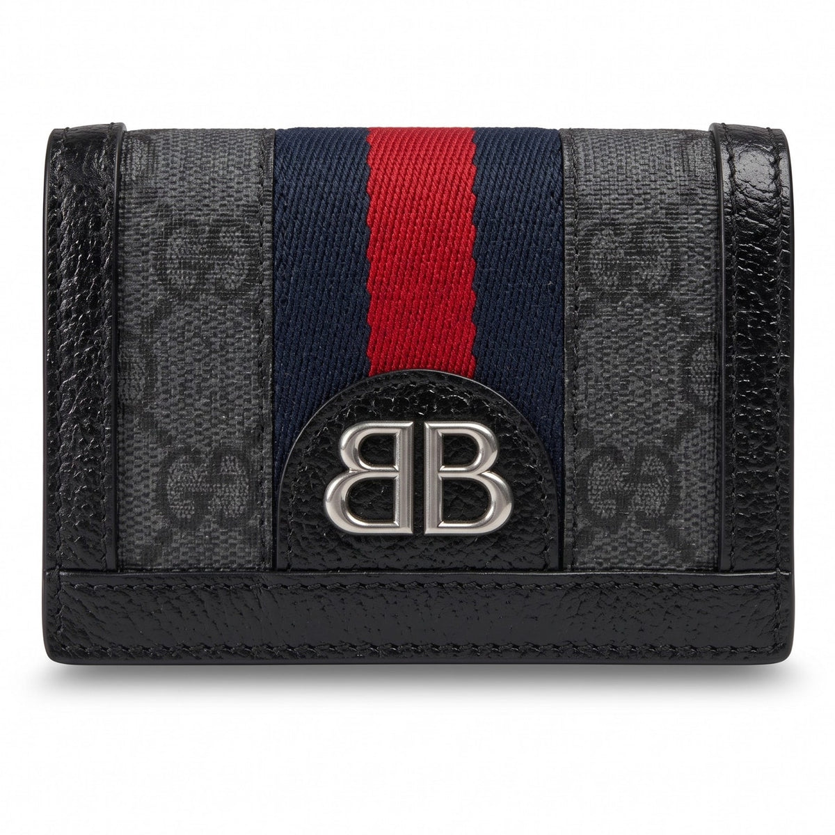 Balenciaga x Gucci Hacker Project BB Canvas Monogram Ophidia Web Black Wallet