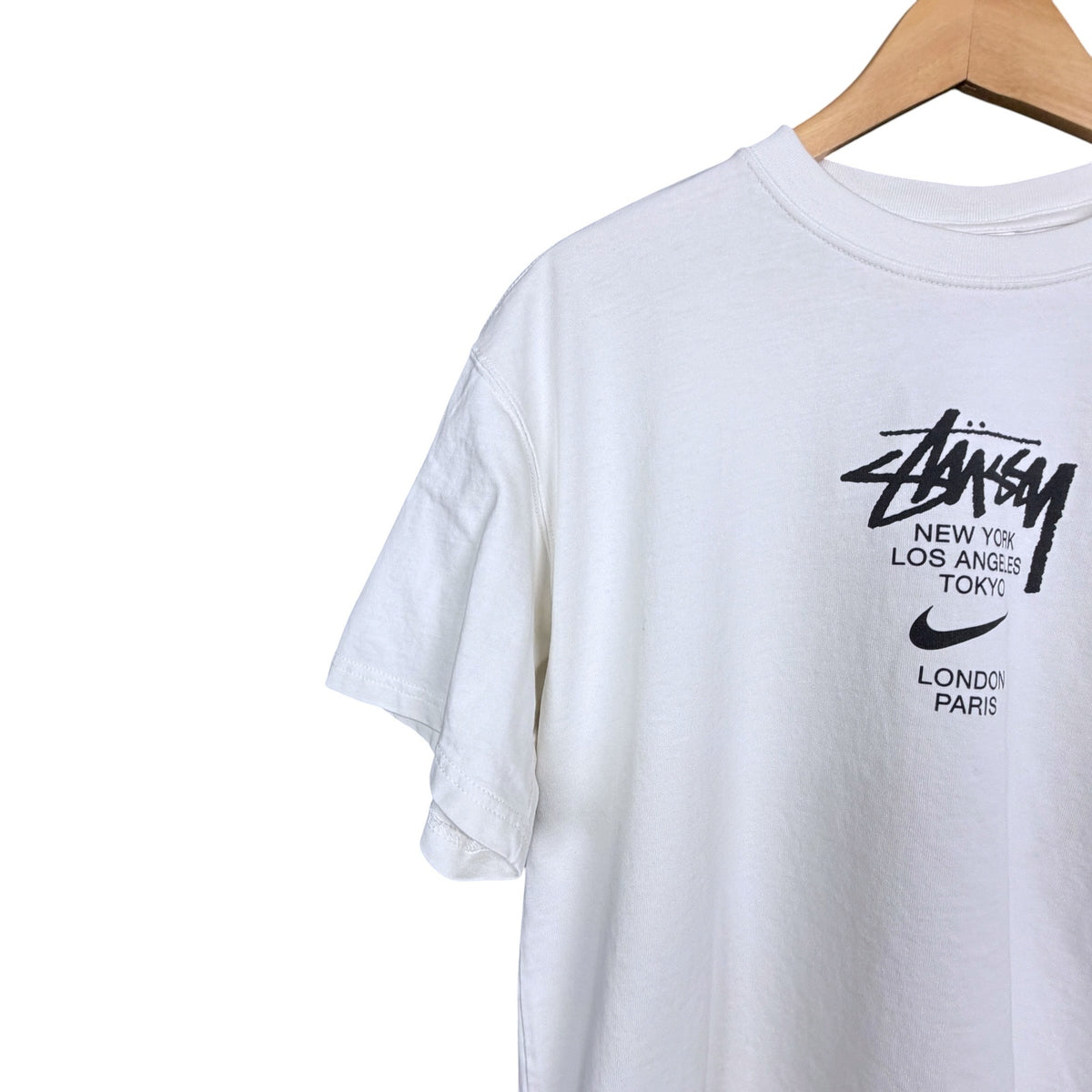 Stussy x Nike White Men's Medium T-Shirt Short Sleeve Cotton International
