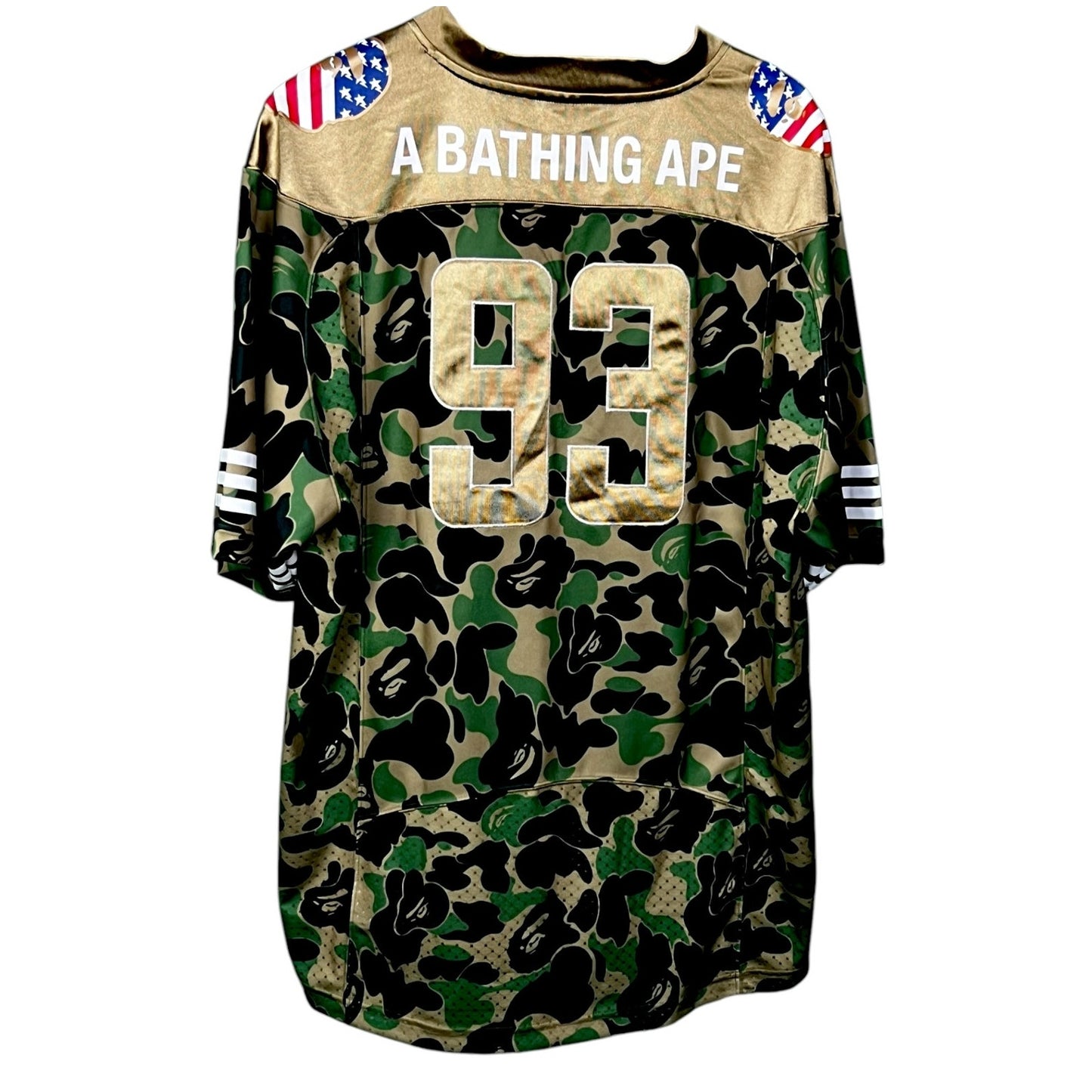 BAPE A Bathing Ape x Adidas Mens XL Camo Super Bowl Jersey Streetwear SS2019
