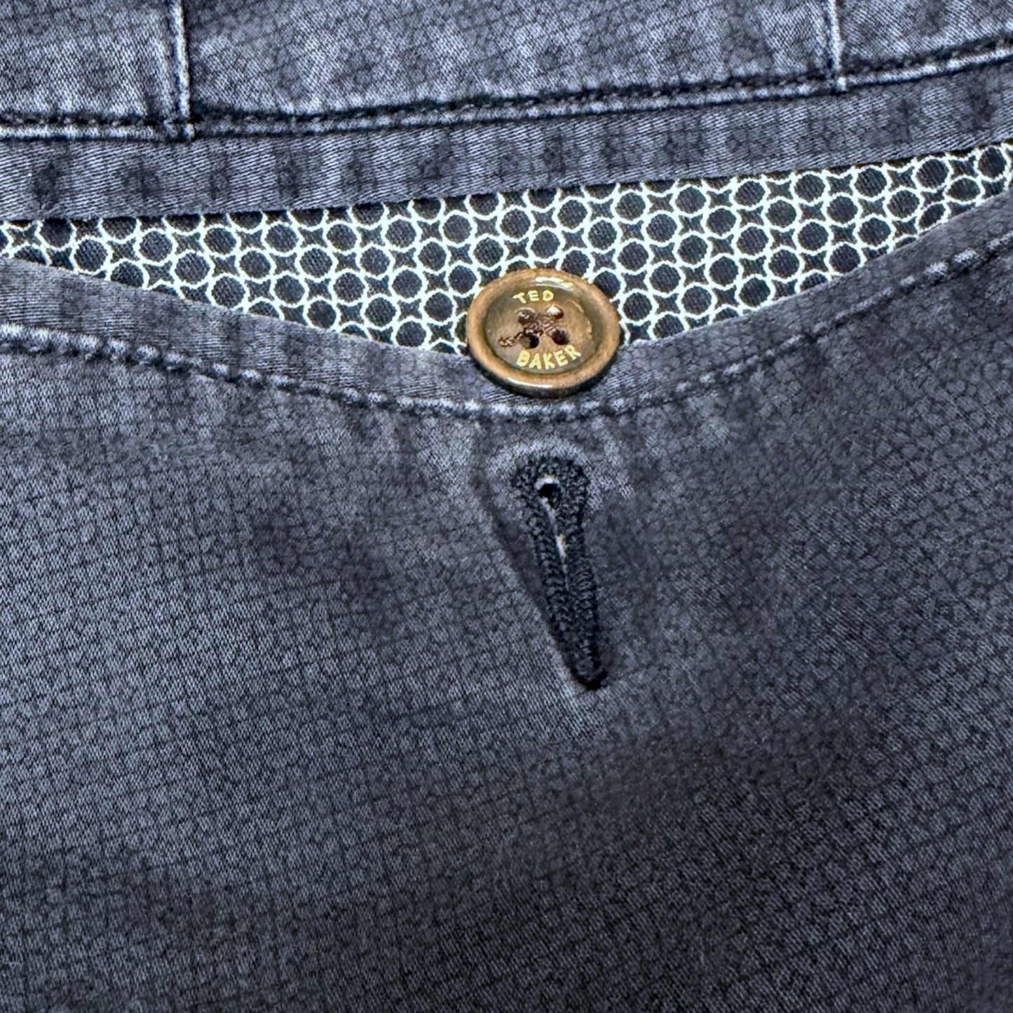 Ted Baker Distressed Blue Men's 30R Patterned Chino 10" Inseam Shorts Summer