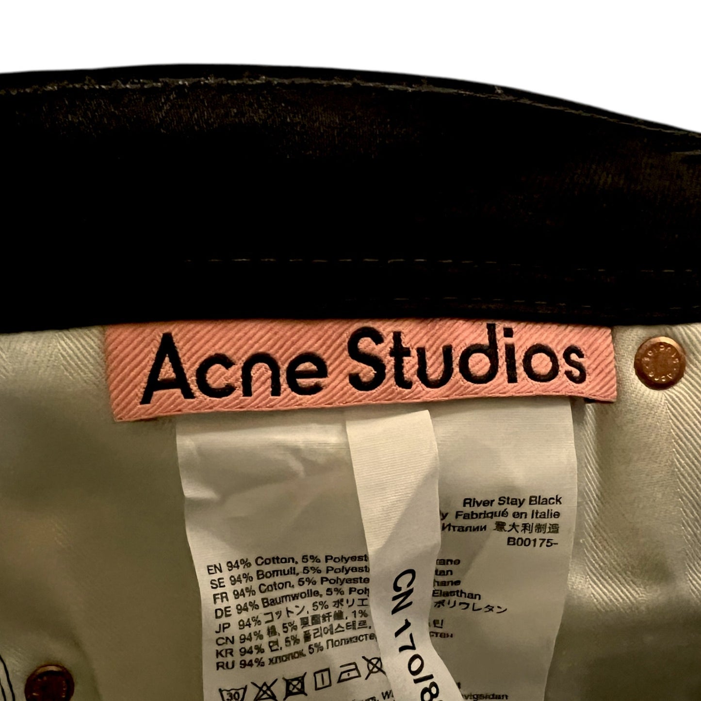 Acne Studios River Stay Black Slim Tapered Jeans - $410 Retail