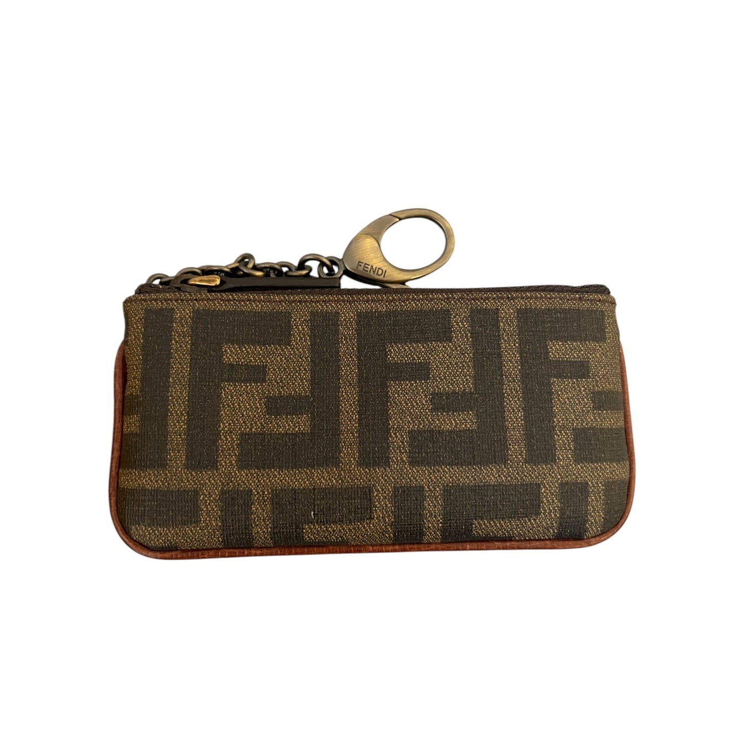 Fendi Zucca Tobacco Key Ring Coin Wallet - $450 Retail