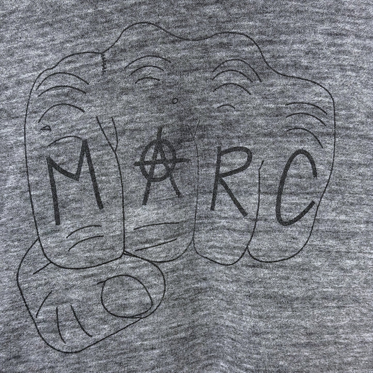 Marc by Marc Jacobs Anarchy Fist Men's Large Gray T-Shirt Cotton Stretch Luxury