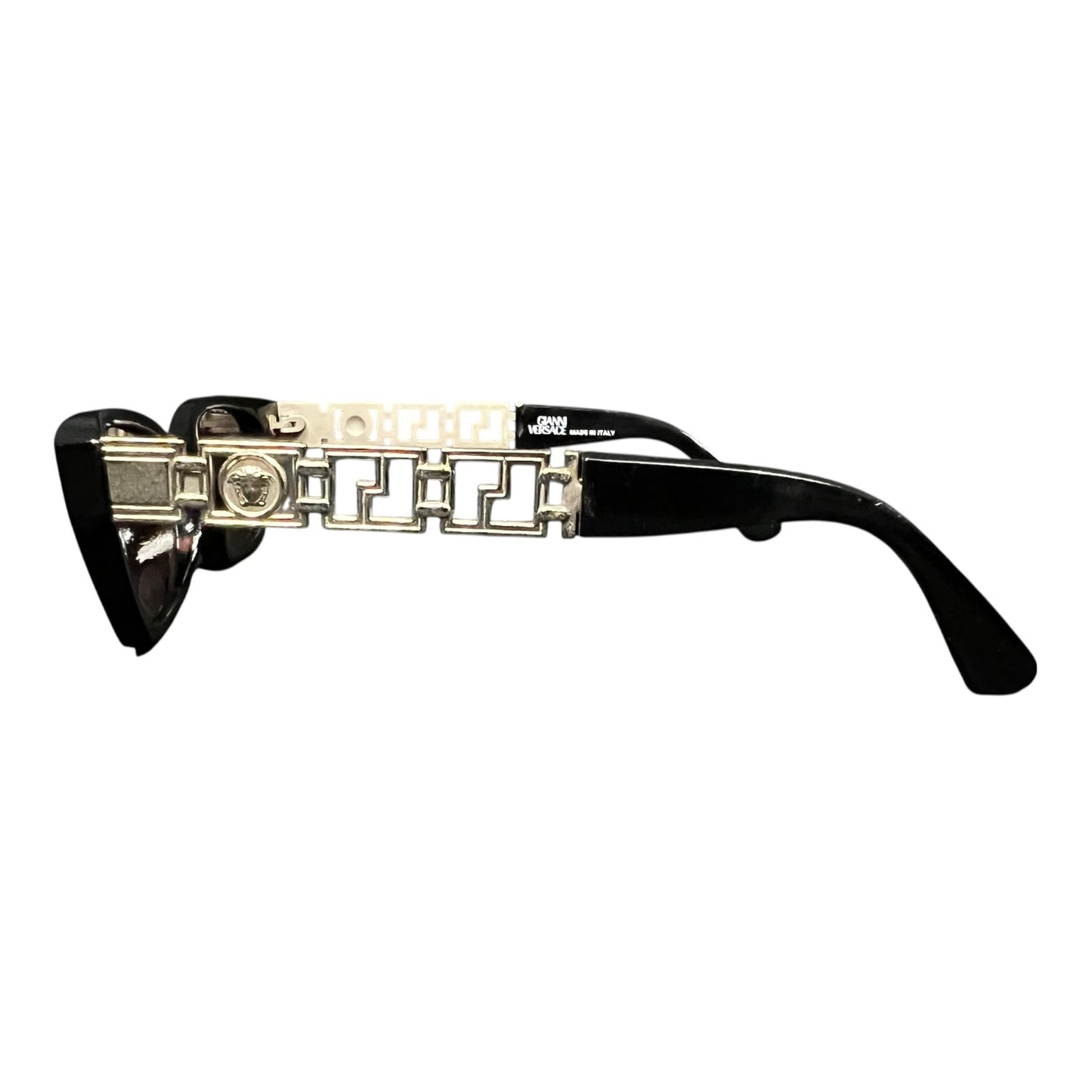 Vintage 90s Gianni Versace Model 467 Black with Silver Metal Sunglasses