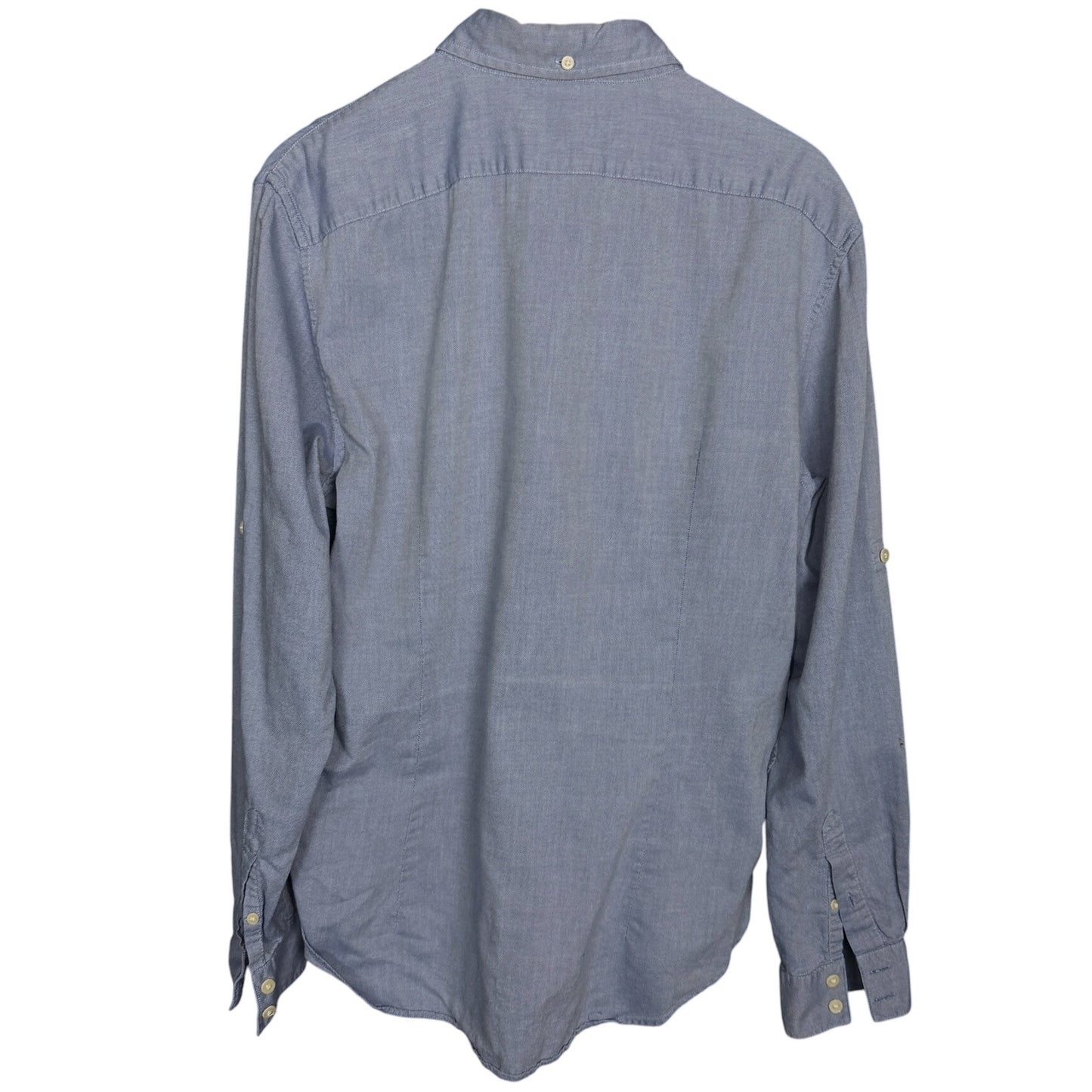 John Varvatos USA Light Blue Chambray Peace Logo Men's M Button Down Shirt