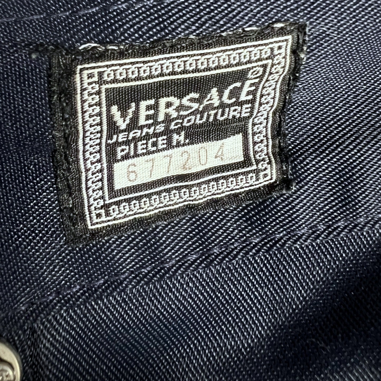 Versace Jeans Couture Navy Blue Coated Straight Leg Denim Jeans Vintage Y2K
