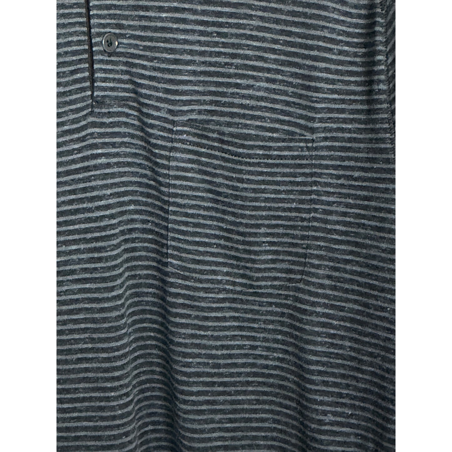 John Varvatos USA Blue Black Lightweight Linen Blend Pocket Polo Shirt XL