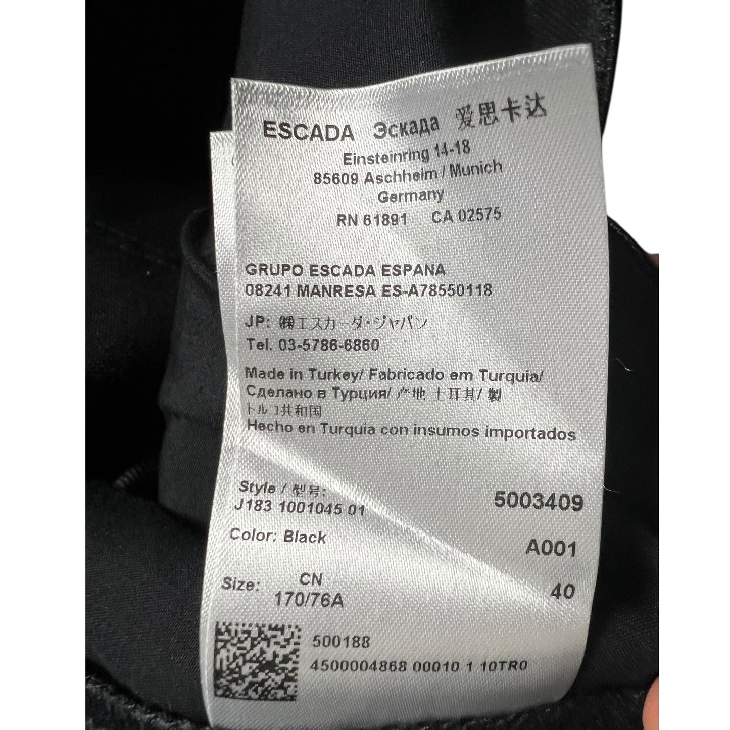Escada Coated Black Jeans with Grommet Pockets & Zipper Ankles Vintage Y2K