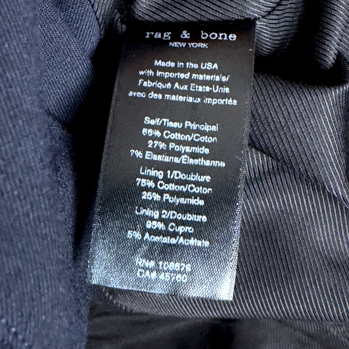Rag & Bone Navy Blue NYX Women's 10 Double Breasted Blazer NWT $495 Office