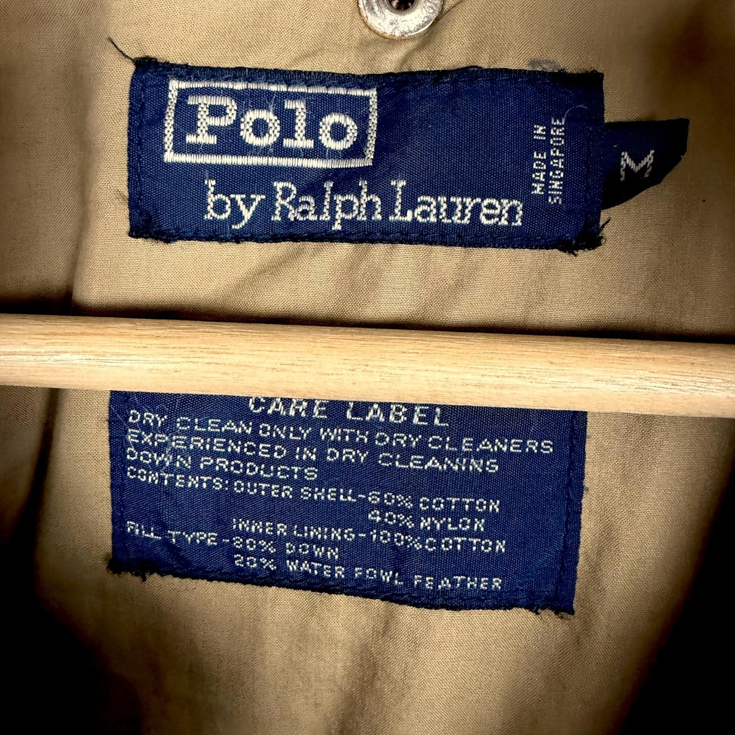 Vintage 1990s Polo Ralph Lauren Mens Med Suicide Hooded Down Puffer Ski Jacket