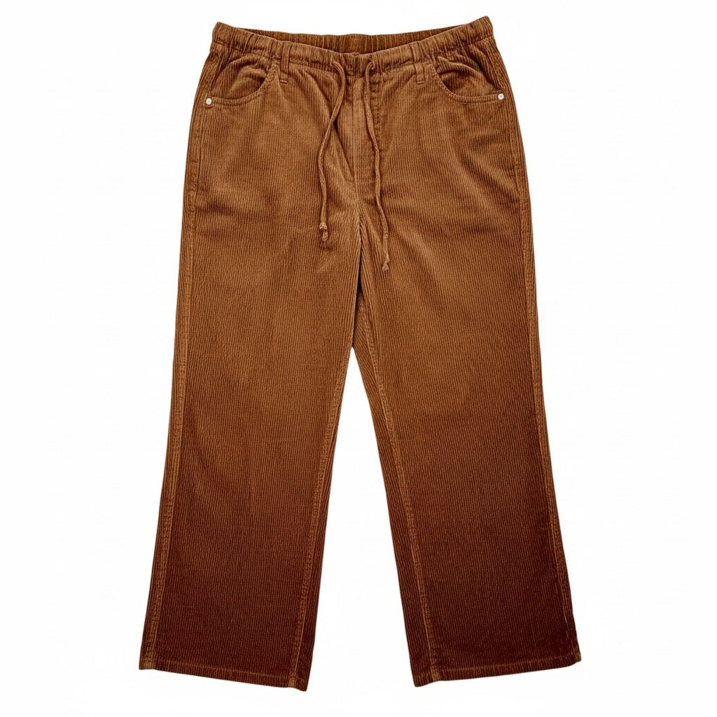 Christian Lacroix Women’s Brown Corduroy Wide Leg Drawstring Pants 100% Cotton L