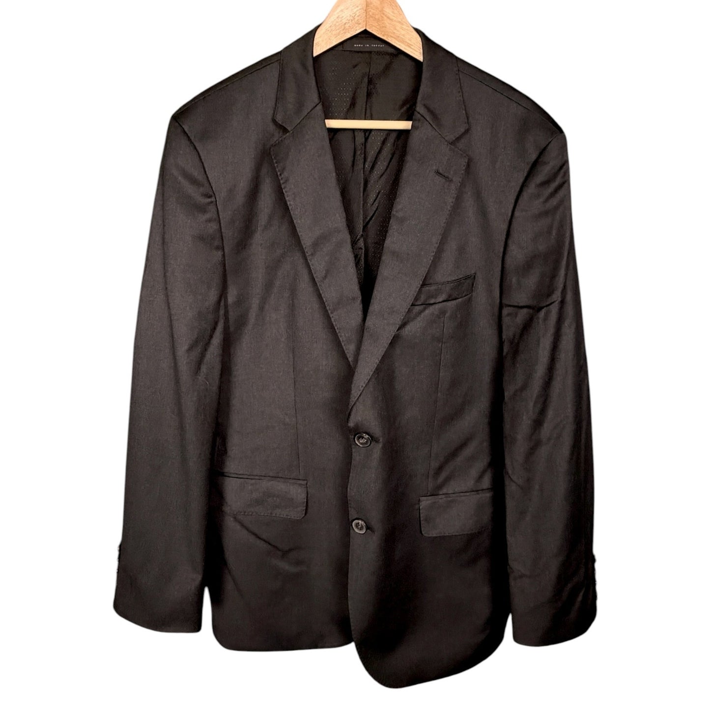 Hugo Boss Blazer Mens 42R Reda Italy Super 100 Virgin Wool Dark Gray Sport Coat