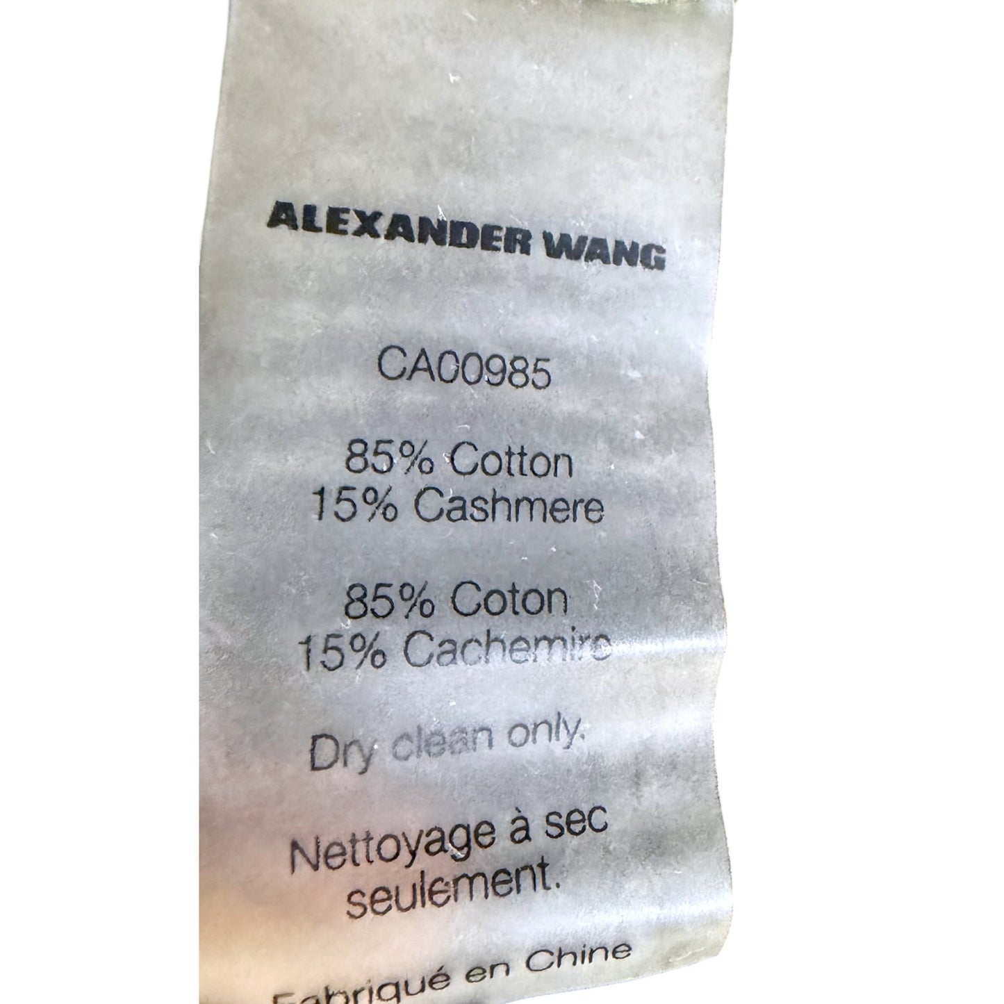 Alexander Wang T Women's S Corset Front Ribbed Cropped Sweater Top Cashmere