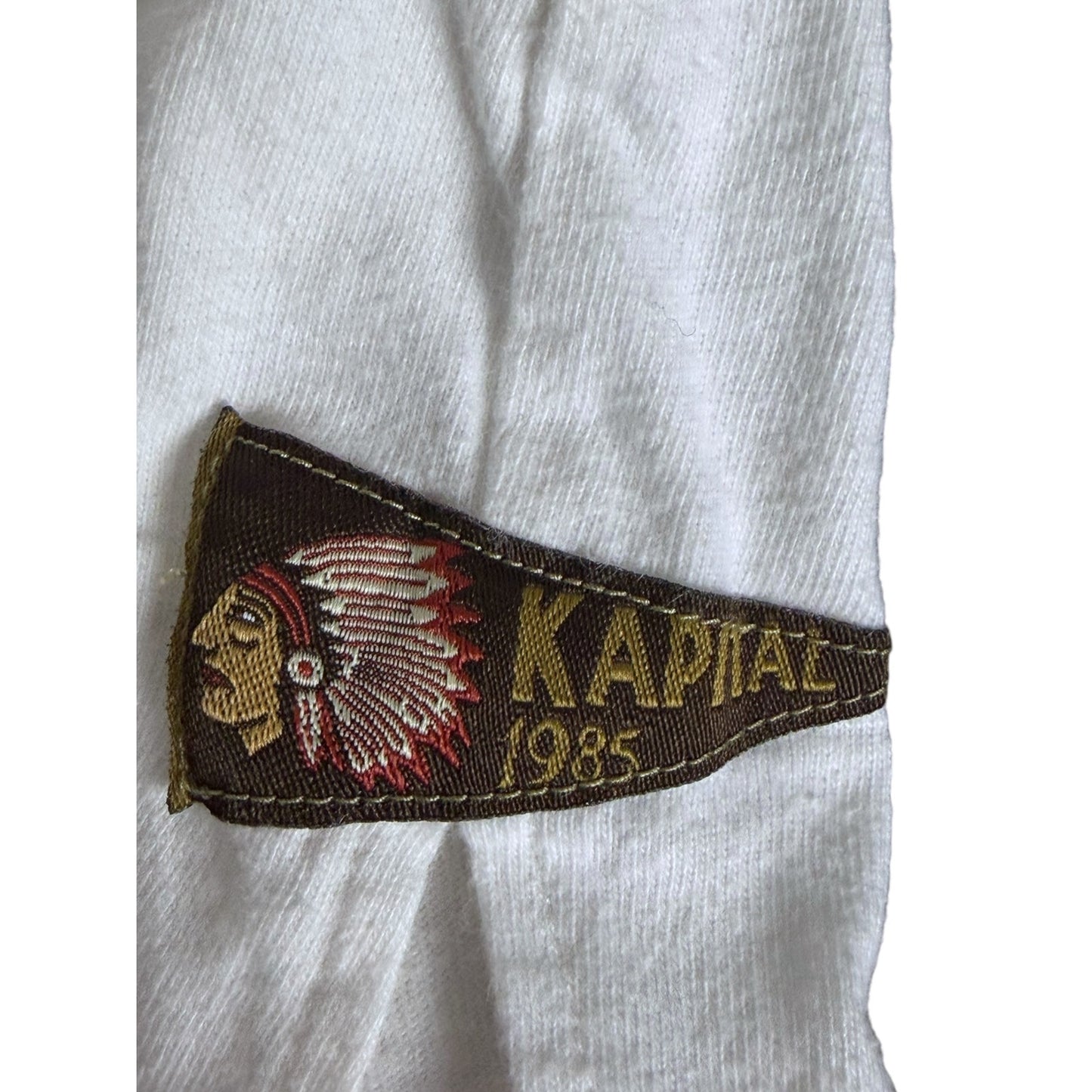 Kapital Pennant Flags Men's Medium White Boxy Pocket T-Shirt Japan Streetwear