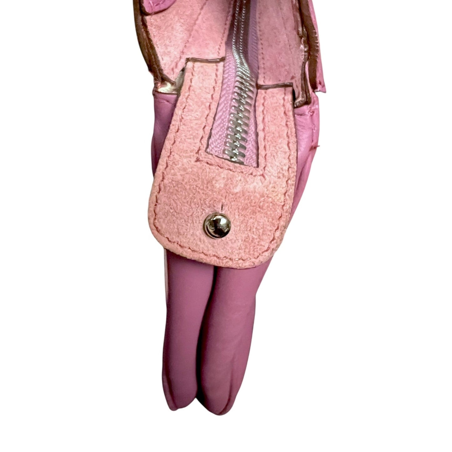 Salvatore Ferragamo Gancini Pink Leather Suede Purse Handbag Lux $2,100 Retail