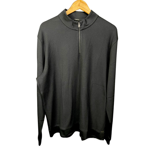 Boss by Hugo Boss Embrando Textured Black Quarter Zip Pullover - $229 Retail