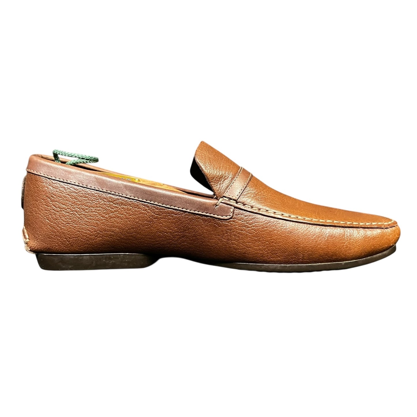 Boss Hugo Boss Brown Leather Men's Size 7 Driving Shoes Loafers Luxury Casual