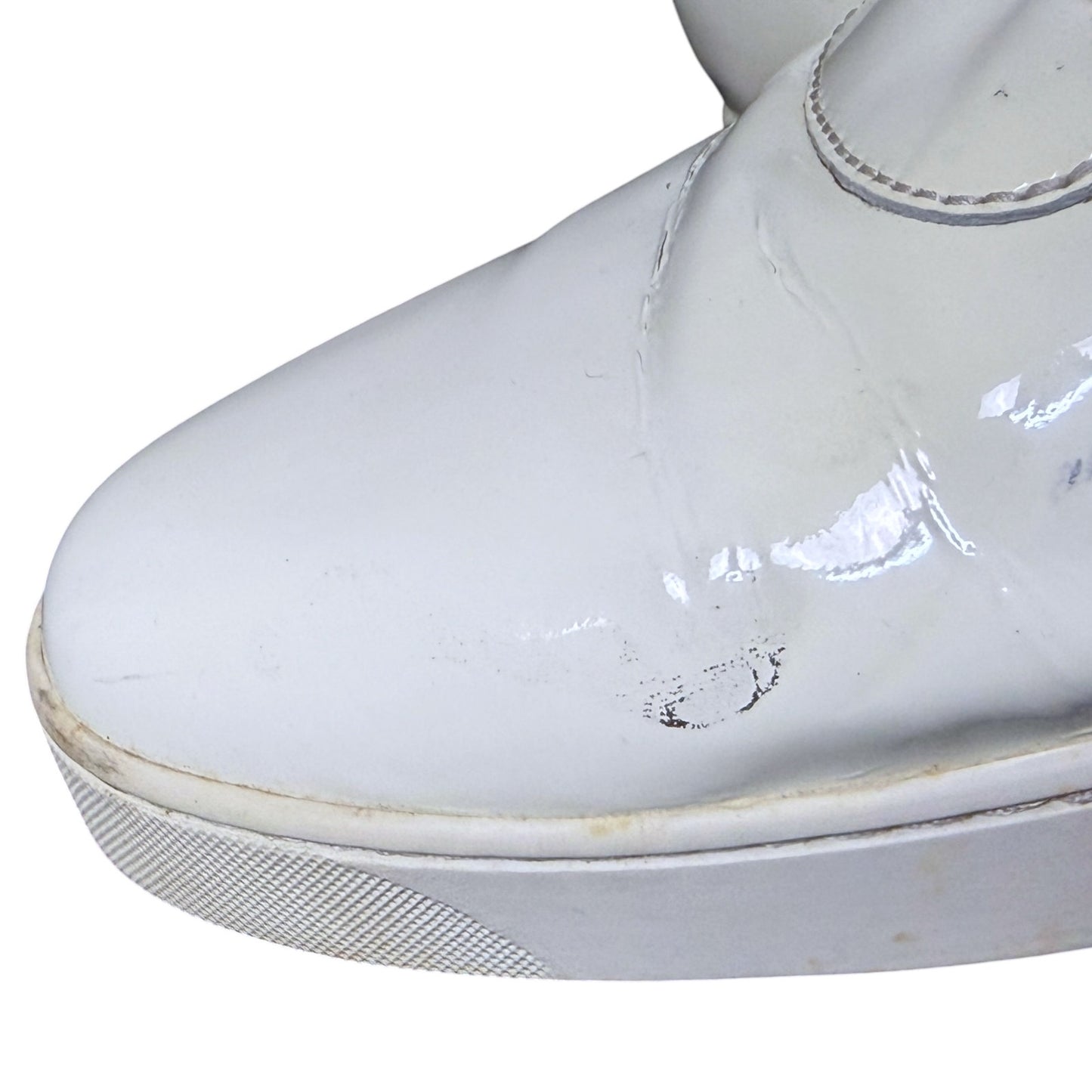 Bally White Patent Leather Men's 11 Cursive Logo Spellout Sneakers Luxury Rare