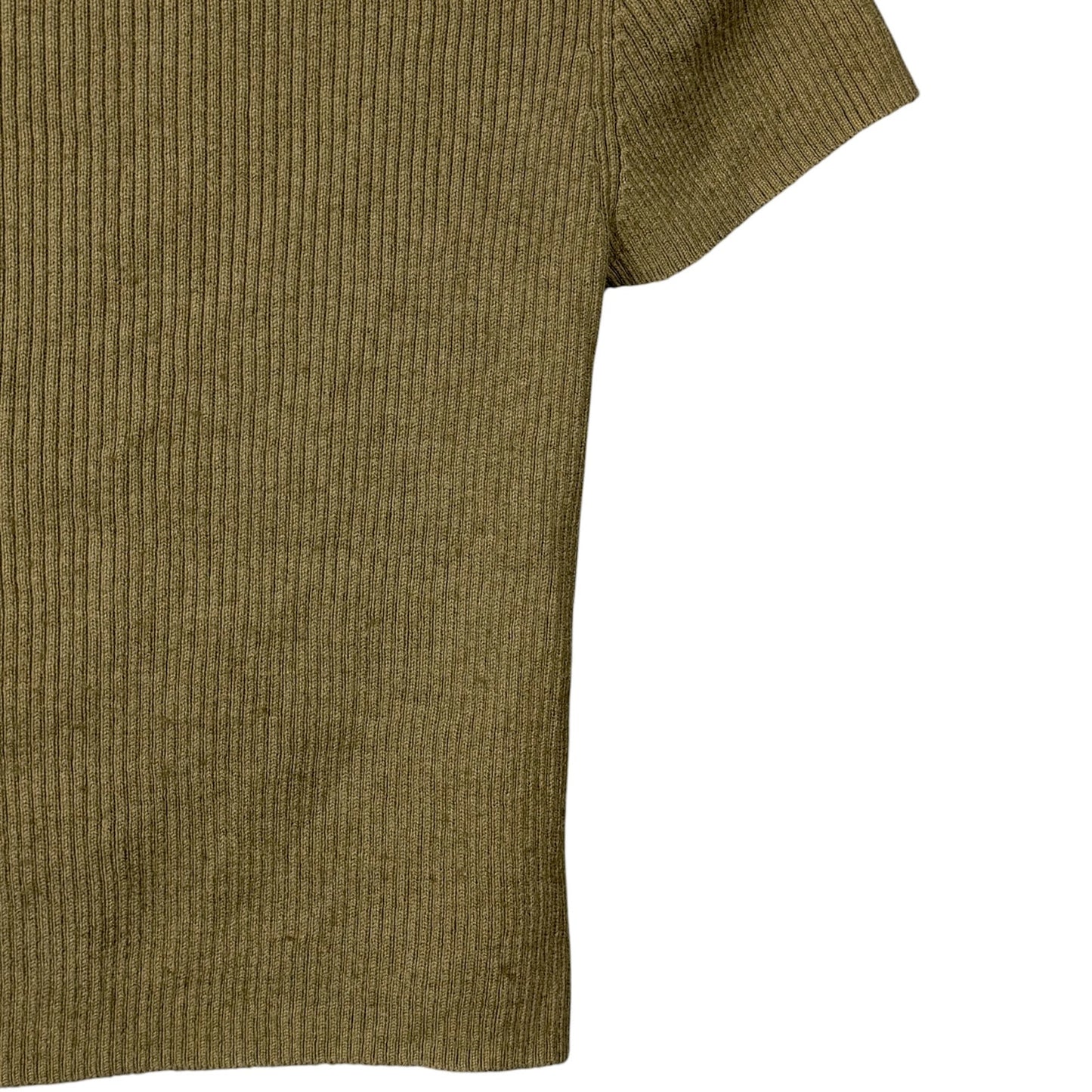 Alexander Wang T Women's S Corset Front Ribbed Cropped Sweater Top Cashmere