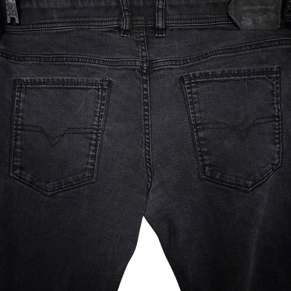 Diesel Industries Sleenker Men's 38x32 Faded Black Slim Skinny Jeans Distressed