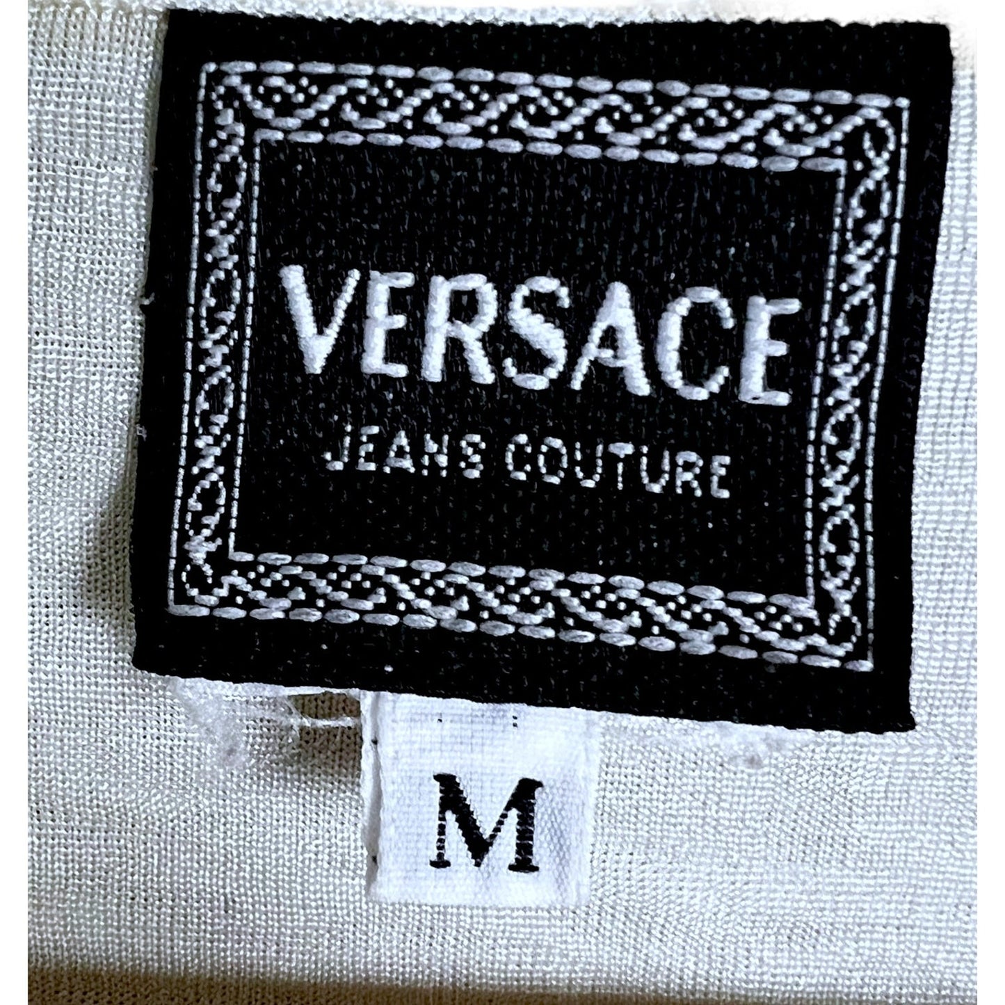 Versace Jeans Couture Womens Medium Vintage Shimmery Crop Top Shirt $200 Retail