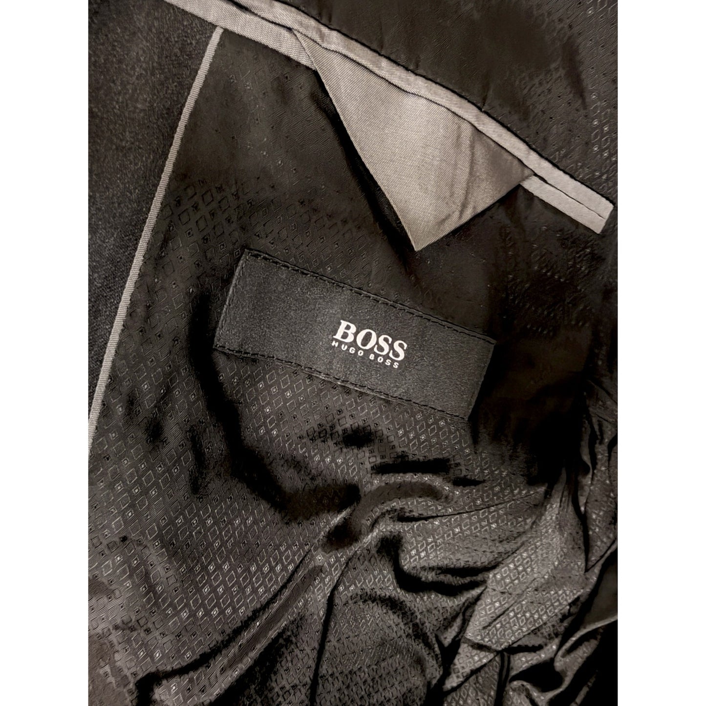 Hugo Boss Blazer Mens 42R Reda Italy Super 100 Virgin Wool Dark Gray Sport Coat