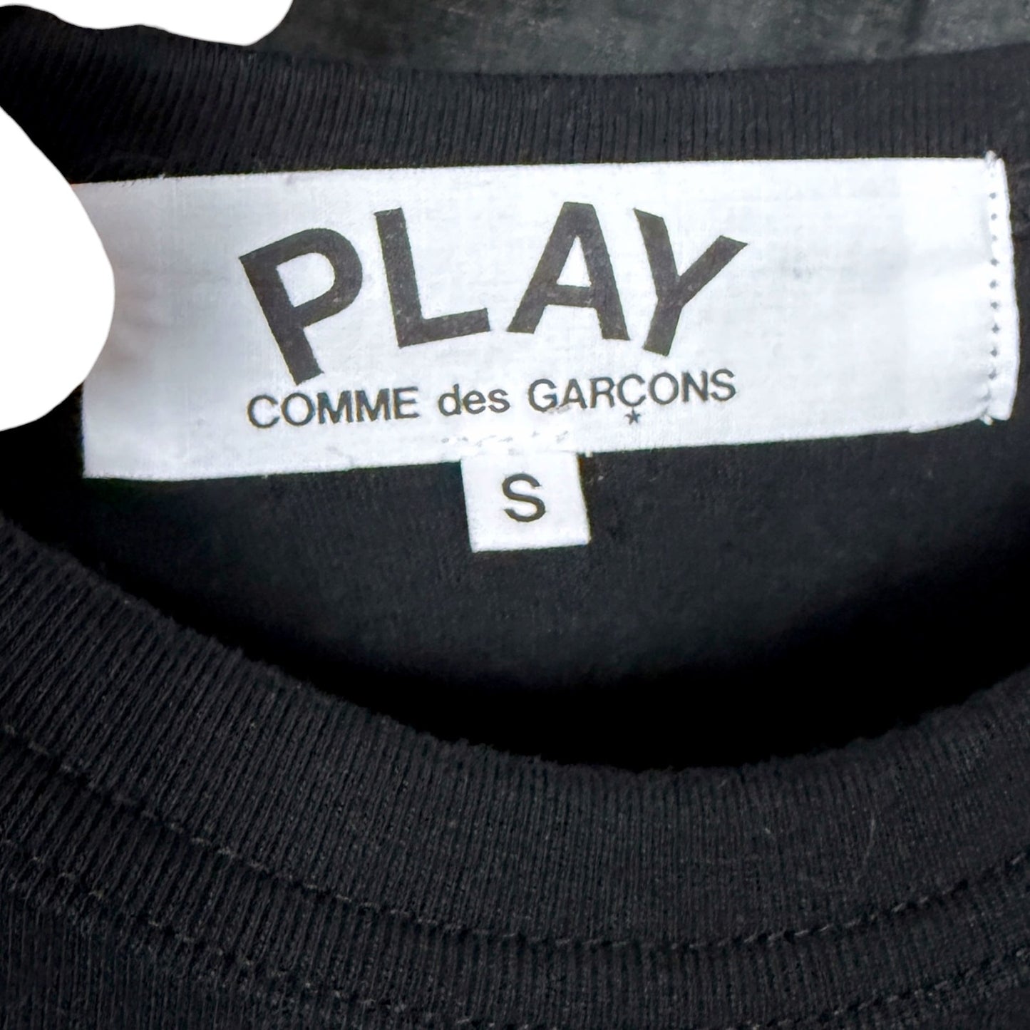 Comme Des Garcons Shirt Men Small Black Long Heart Logo Play Tee Japan Cotton