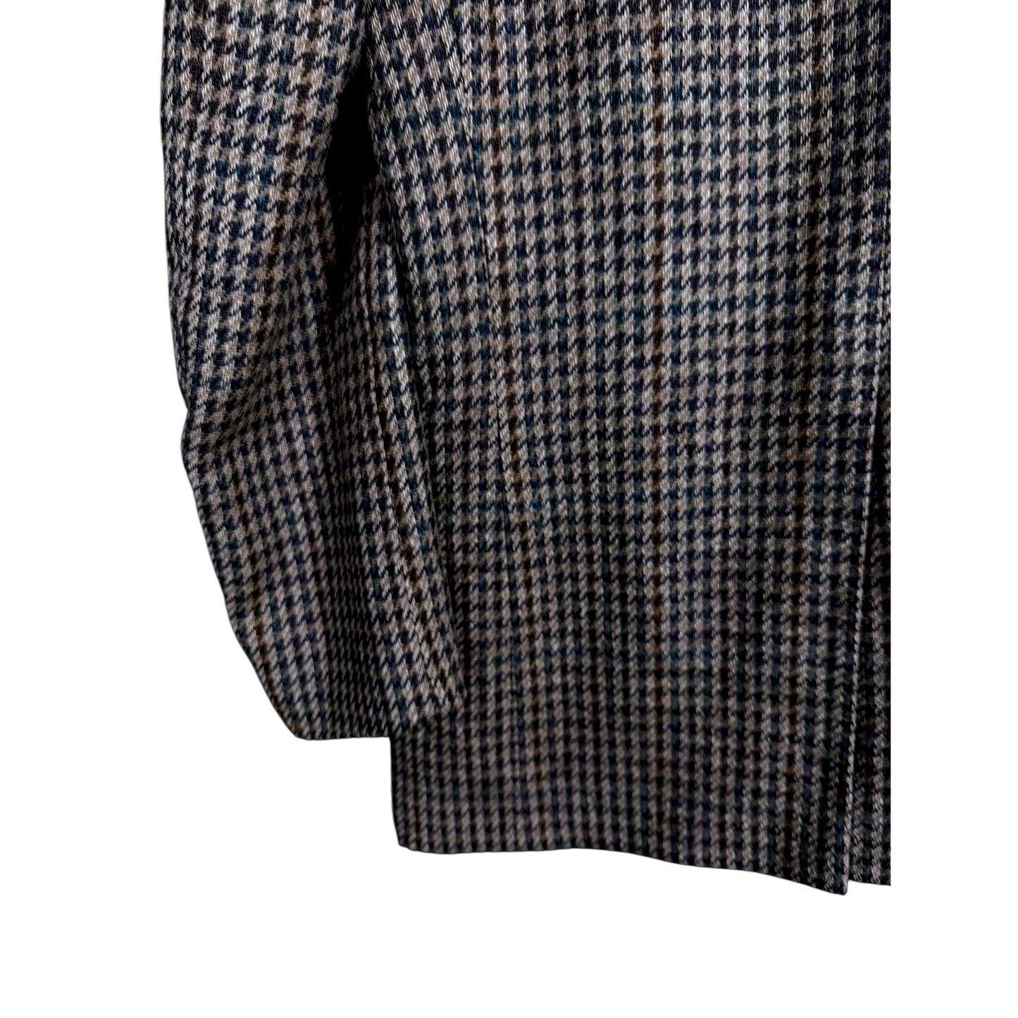 Vintage Men's Burberrys London 100% Tweed Wool Brown Houndstooth Blazer 42R