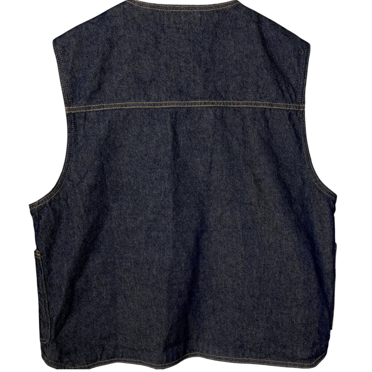 Stussy Workgear Indigo Blue Full Zip Denim Jean Vest Men's Large Utility Skater