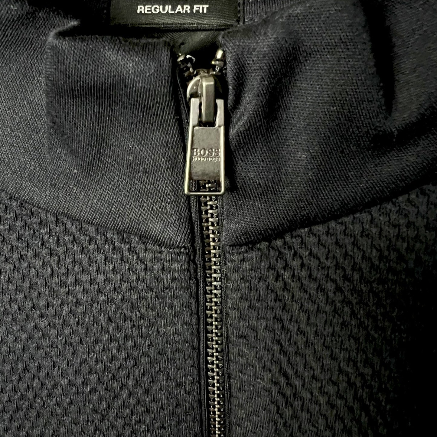 Hugo Boss Embrando Textured Black Quarter Zip Mens XXXL Pullover Work Golf