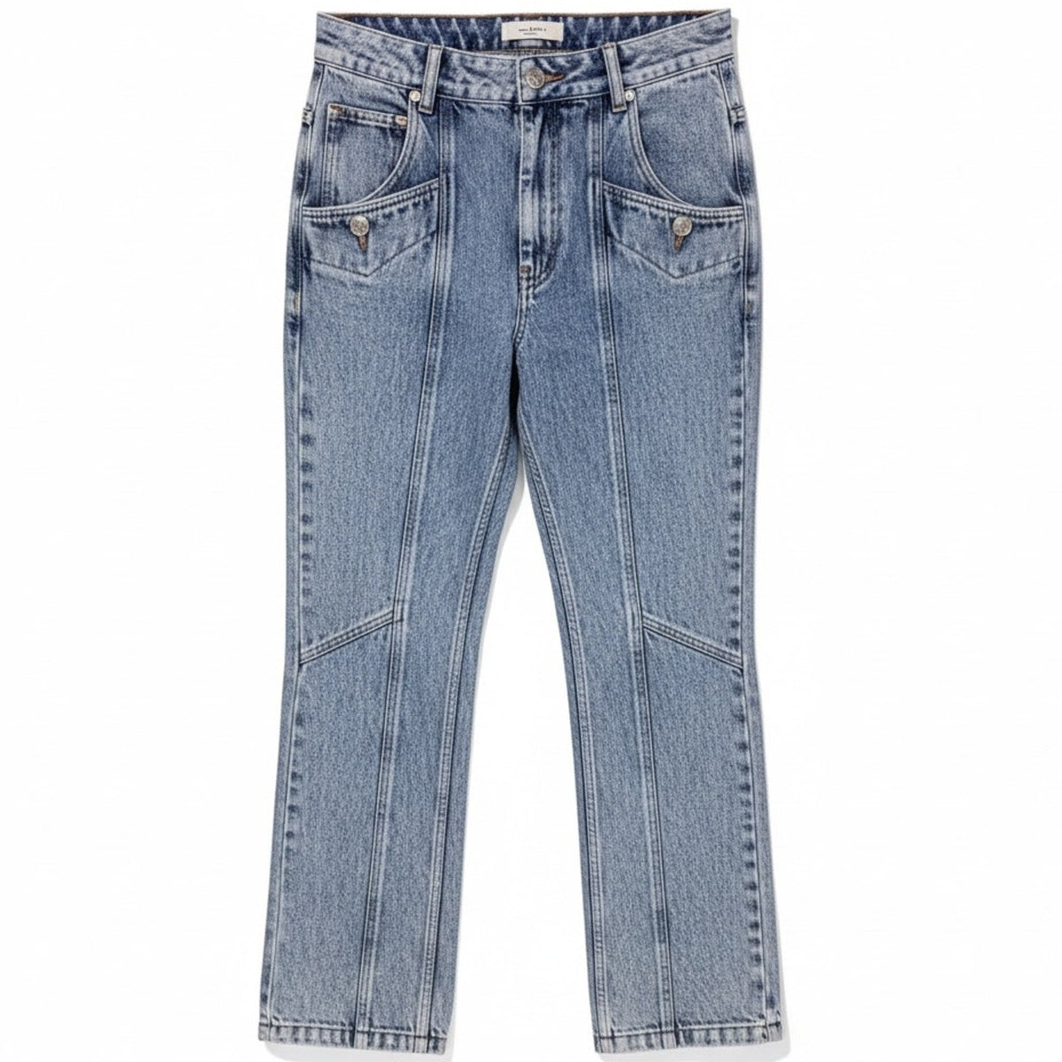Isabel Marant Etoile Straight Leg High Rise Jeans US 2/4 Light Utility Pockets