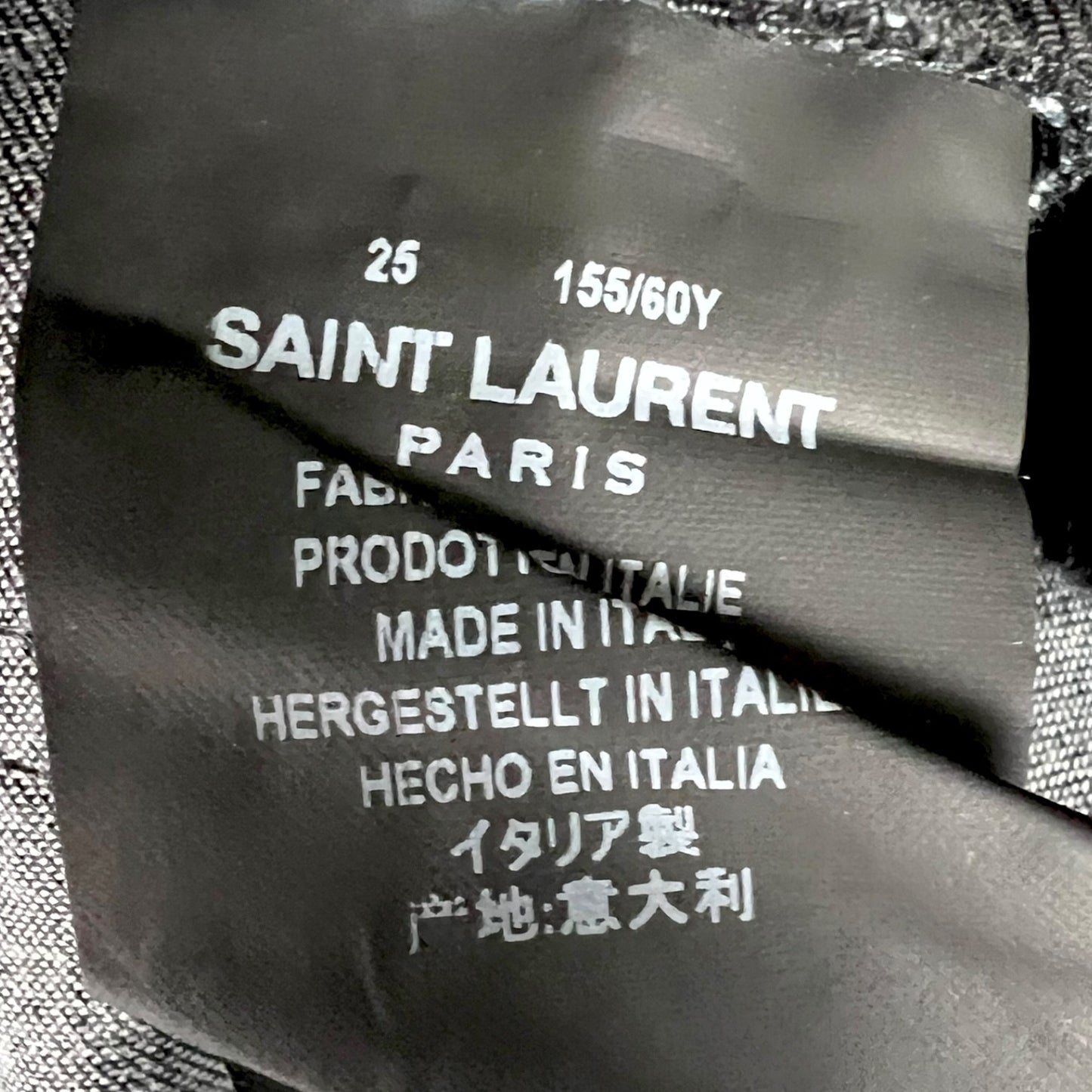 Saint Laurent Flocked Velvet Leopard Print Slim Black Jeans - Size 25 - $575 Retail
