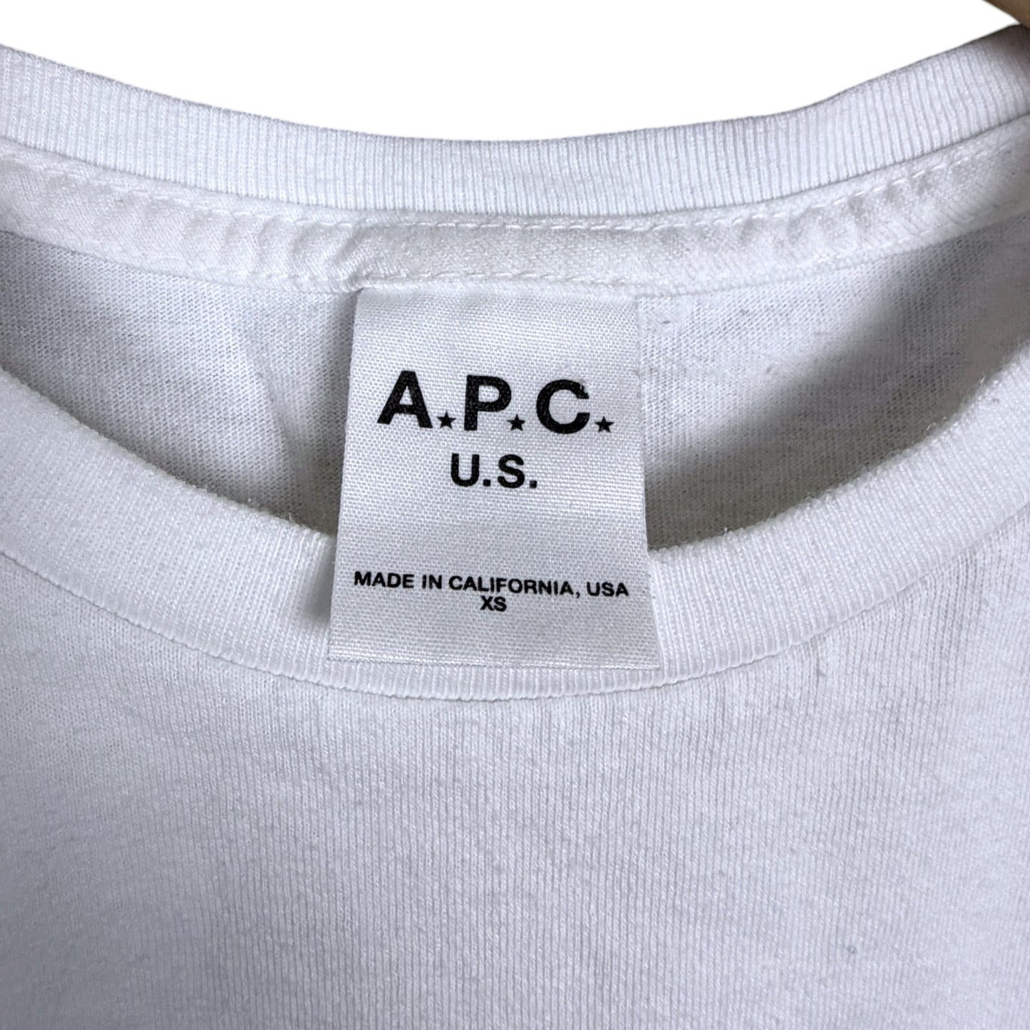 A.P.C. APC Abram Women's XS White 100% Cotton Logo T-Shirt Streetwear EUC