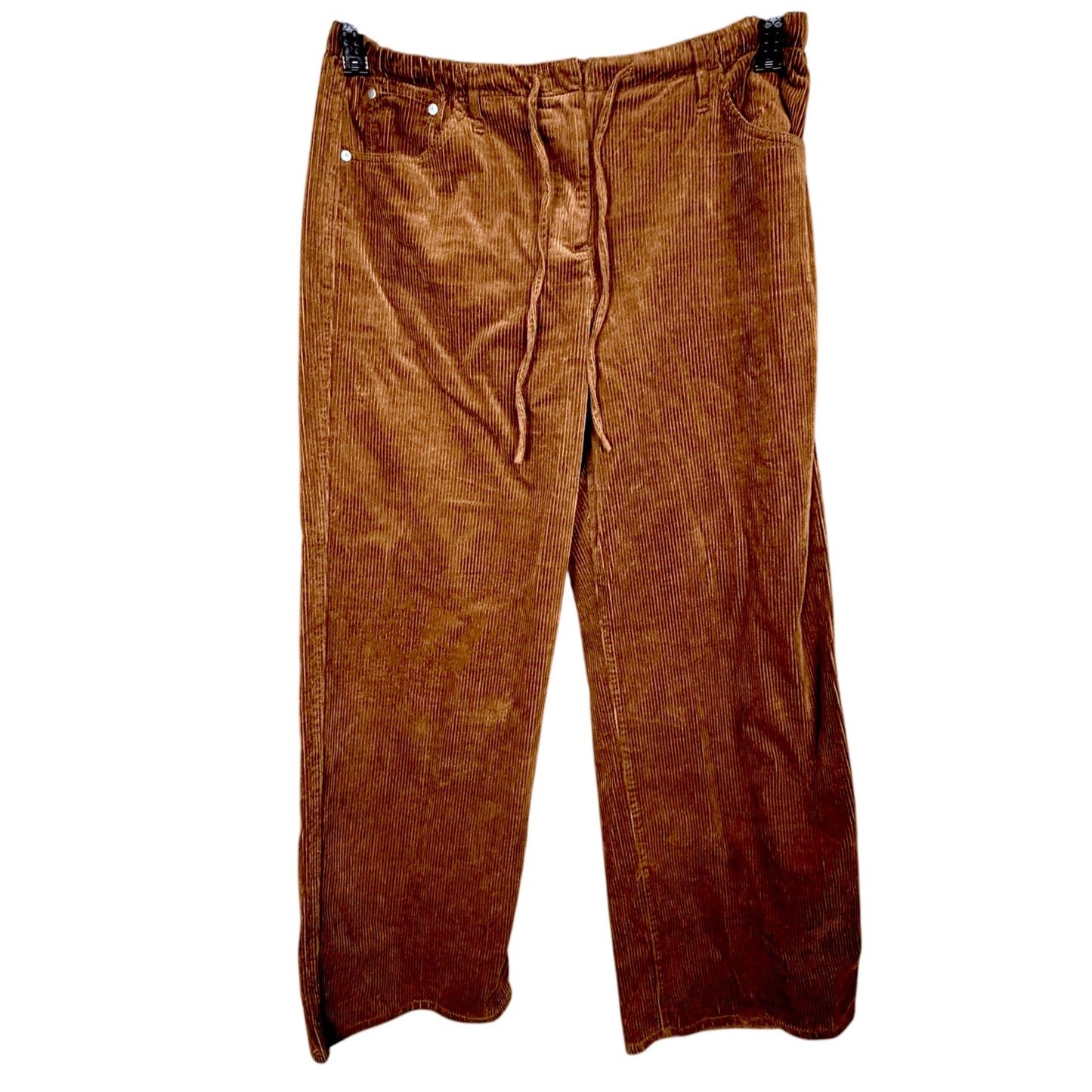 Christian Lacroix Women’s Brown Corduroy Wide Leg Drawstring Pants 100% Cotton L