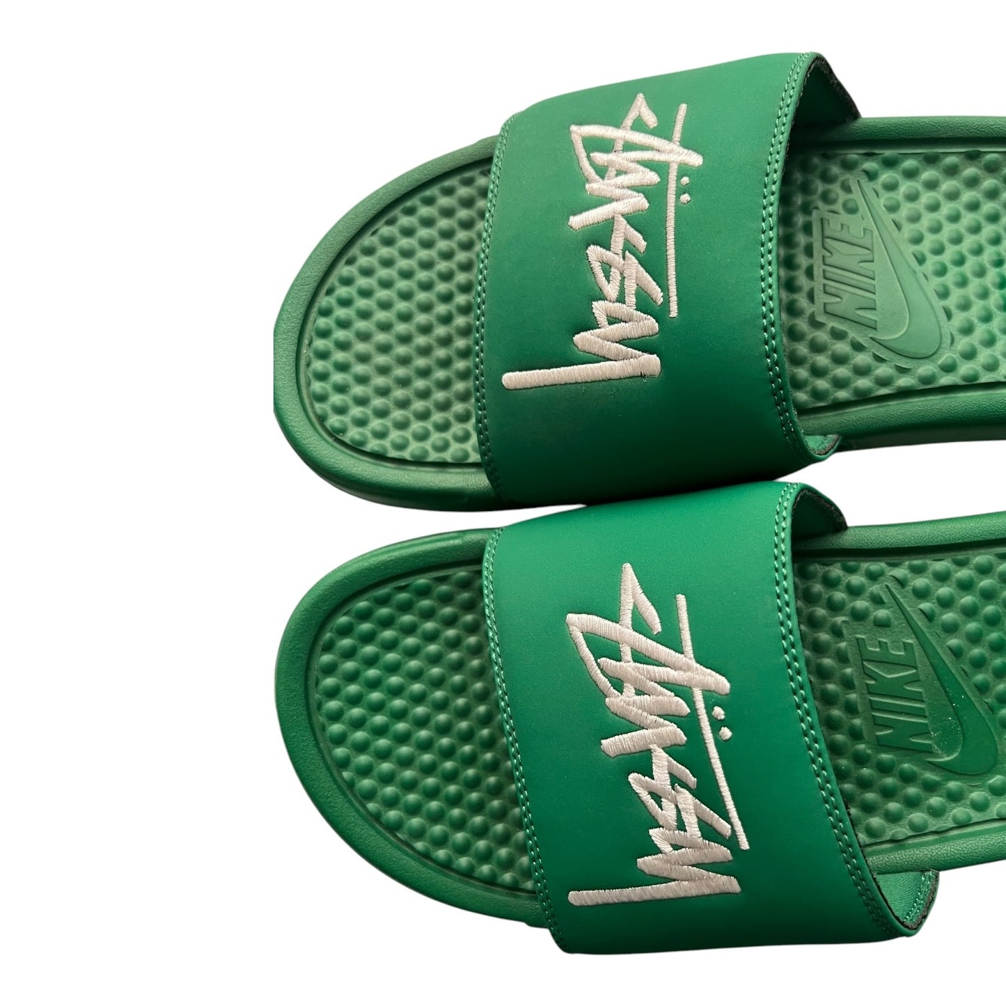 Nike x Stussy Men's Benassi Green Slides