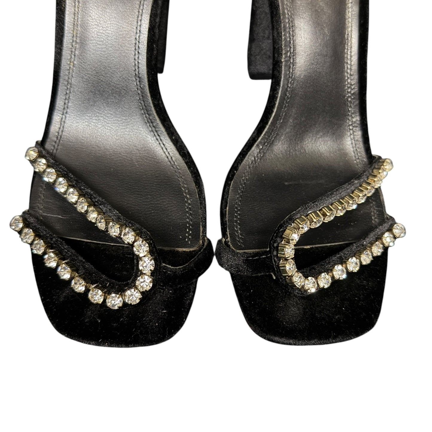 Sandro Crystal Embellished Black Suede Women's Pumps EU 40 $340 Retail Excellent