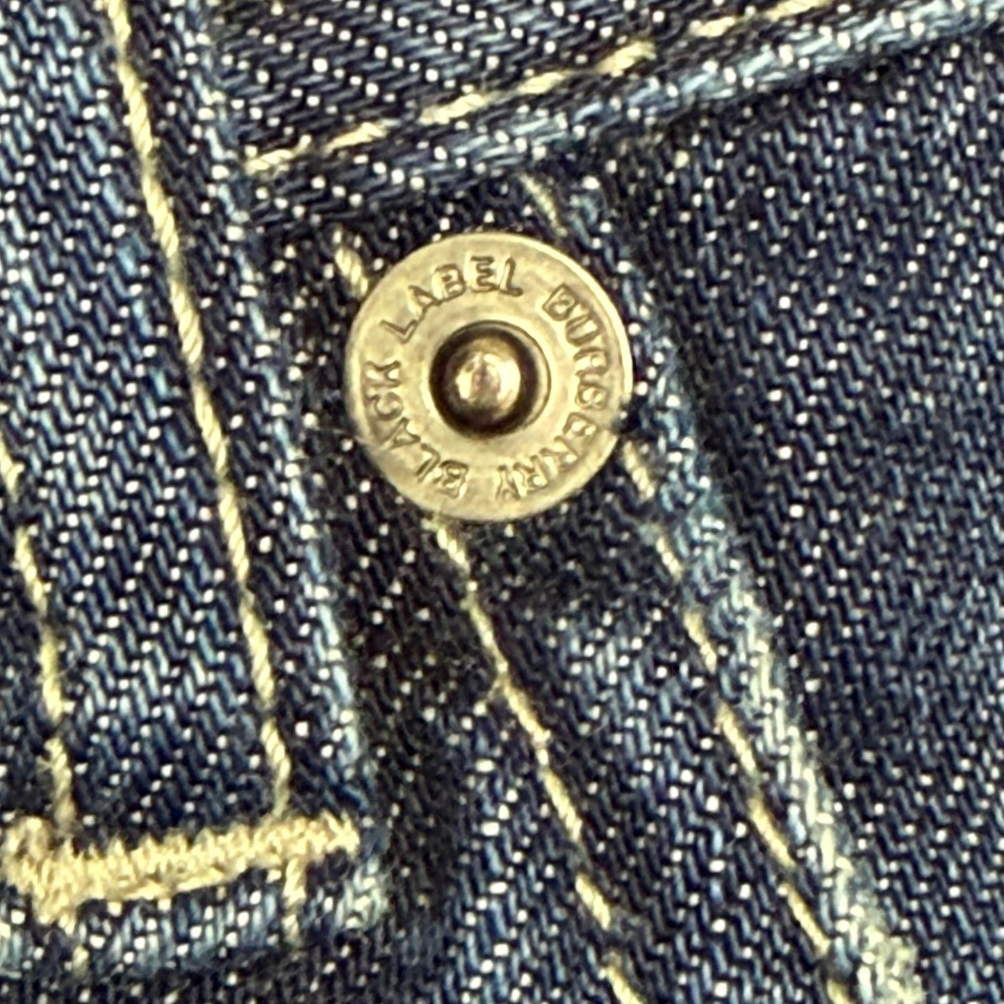 Vintage Burberry Black Label Japan Men's 32x28 Bootcut Flap Pocket Blue Jeans